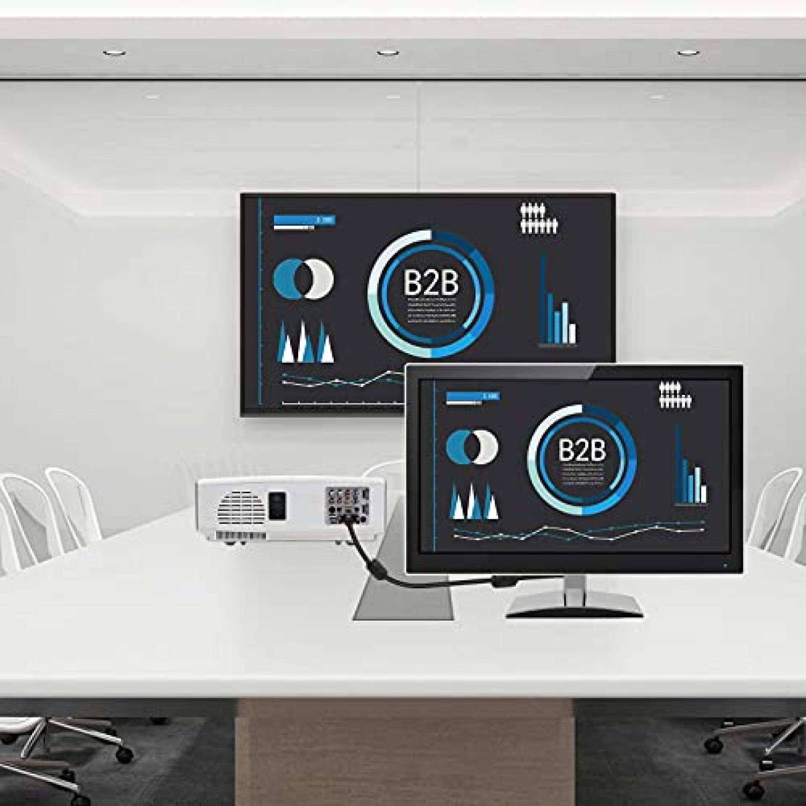 Cable VGA monitor macho a macho Saisn 1080P 1.5ft -Negro