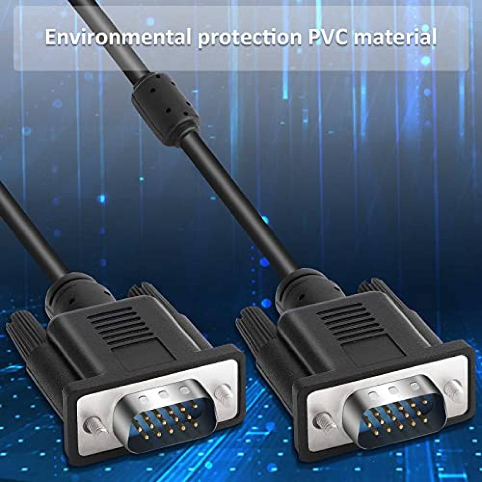 Cable VGA monitor macho a macho Saisn 1080P 1.5ft -Negro