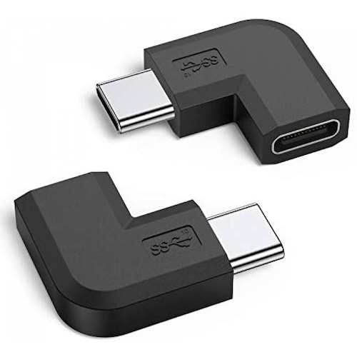 Adaptador USB C QianLink de angulo recto Paquete de 2 -Negro