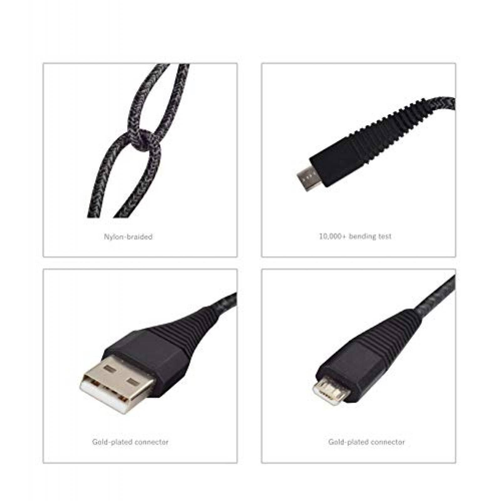 Cable USB ZHIGANG USB a Micro USB de 5 Pies -Negro