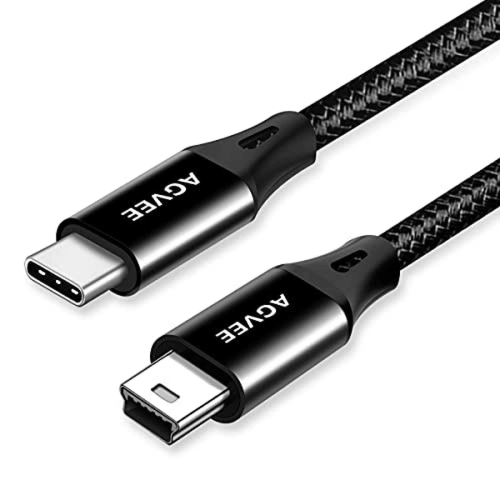 Cable USB-C a Mini USB AGVEE corto cargador de datos -Negro