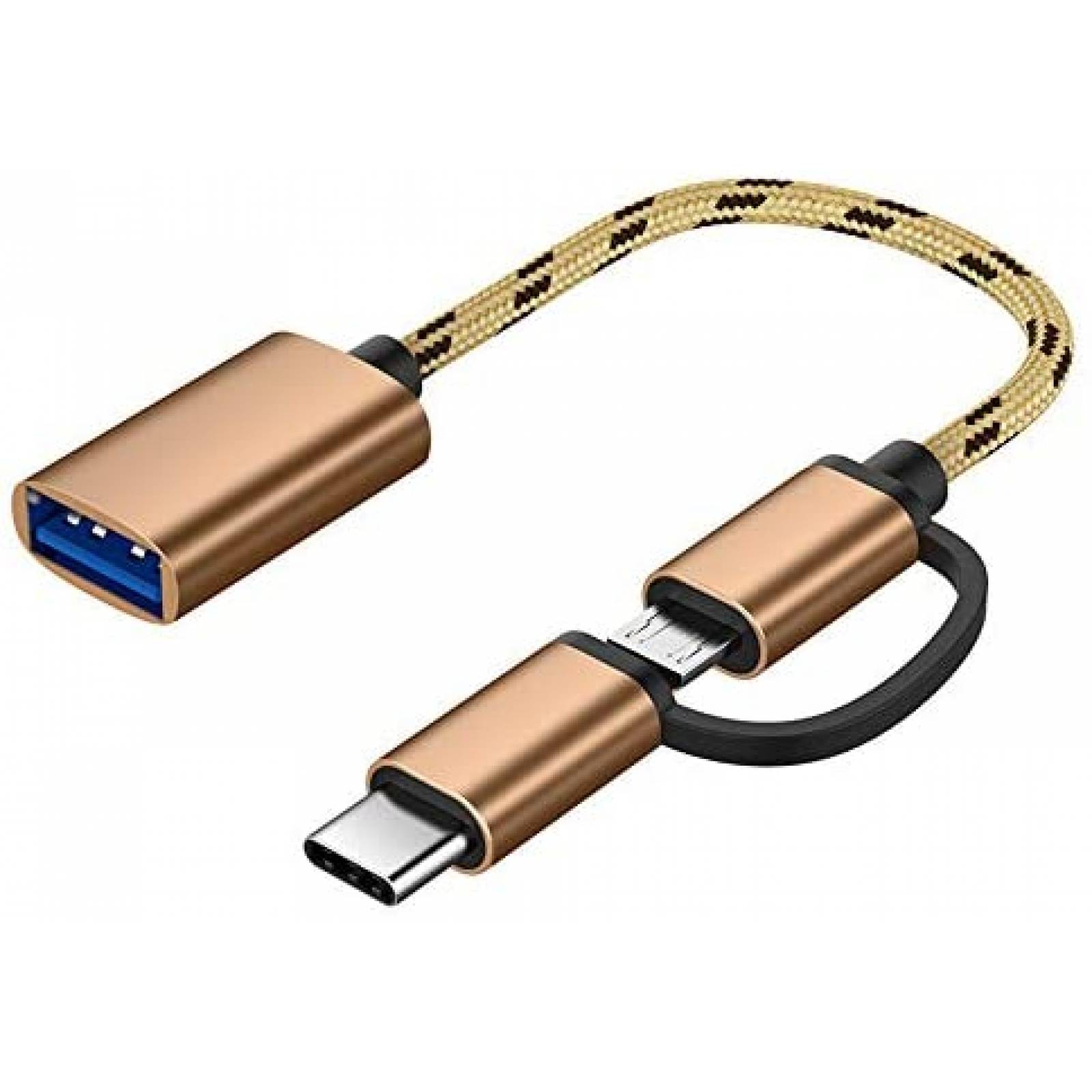 Adaptador SATMW De Carga USBC Micro USB C OTG -Dorado