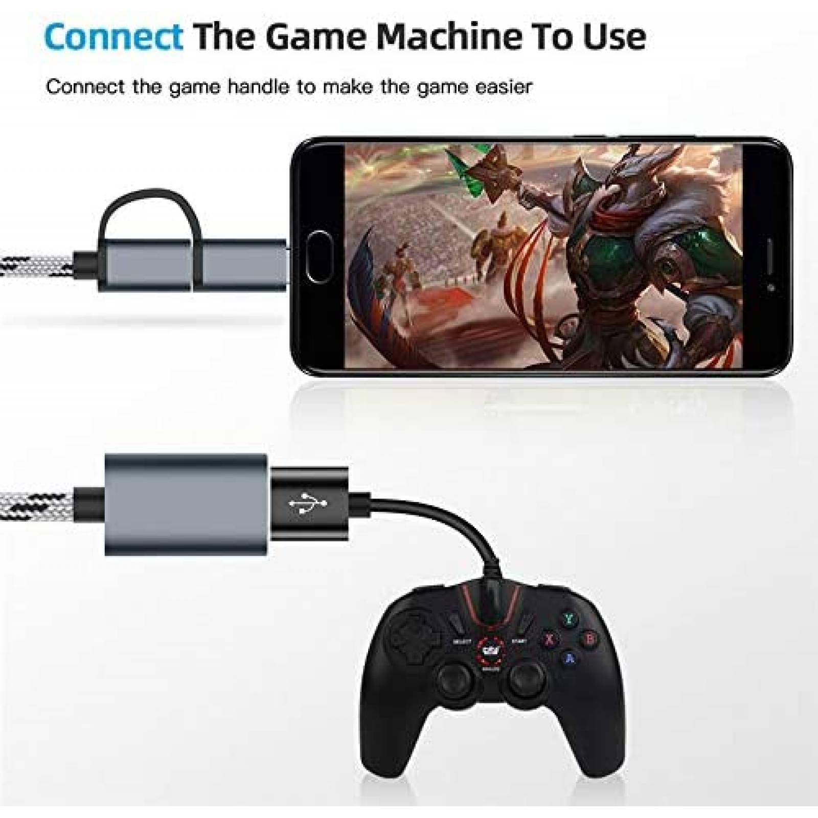 Adaptador SATMW De Carga USBC Micro USB C OTG -Dorado