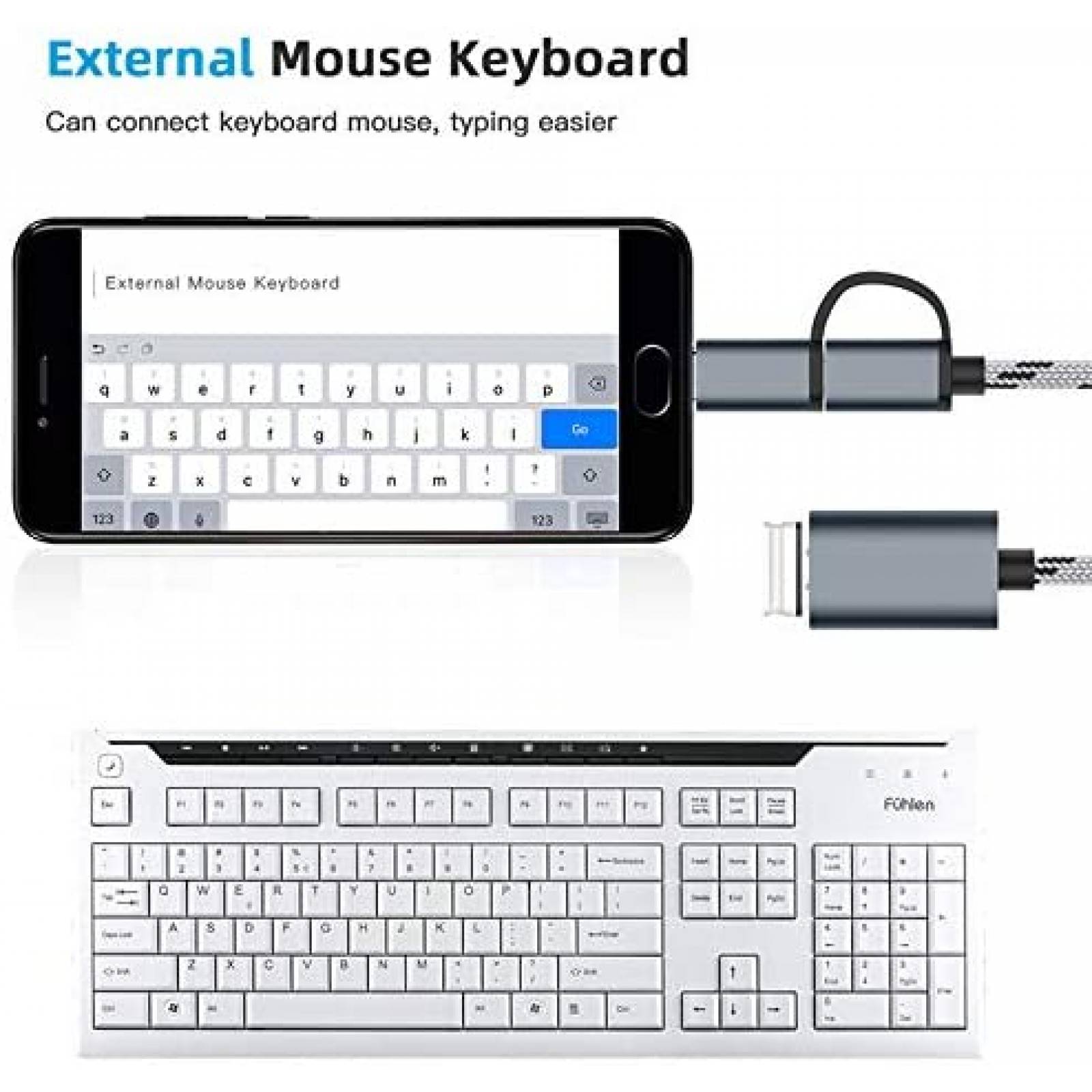 Adaptador SATMW De Carga USBC Micro USB C OTG -Dorado