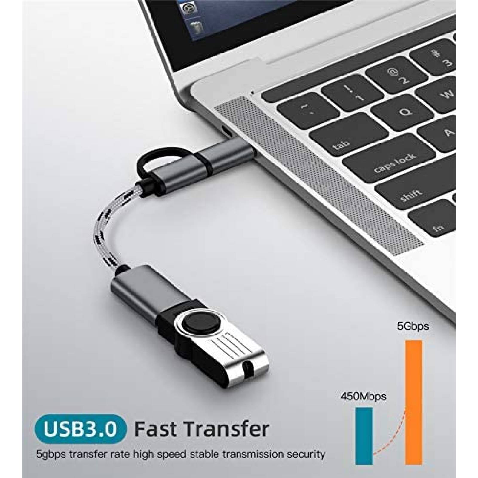 Adaptador SATMW De Carga USBC Micro USB C OTG -Dorado