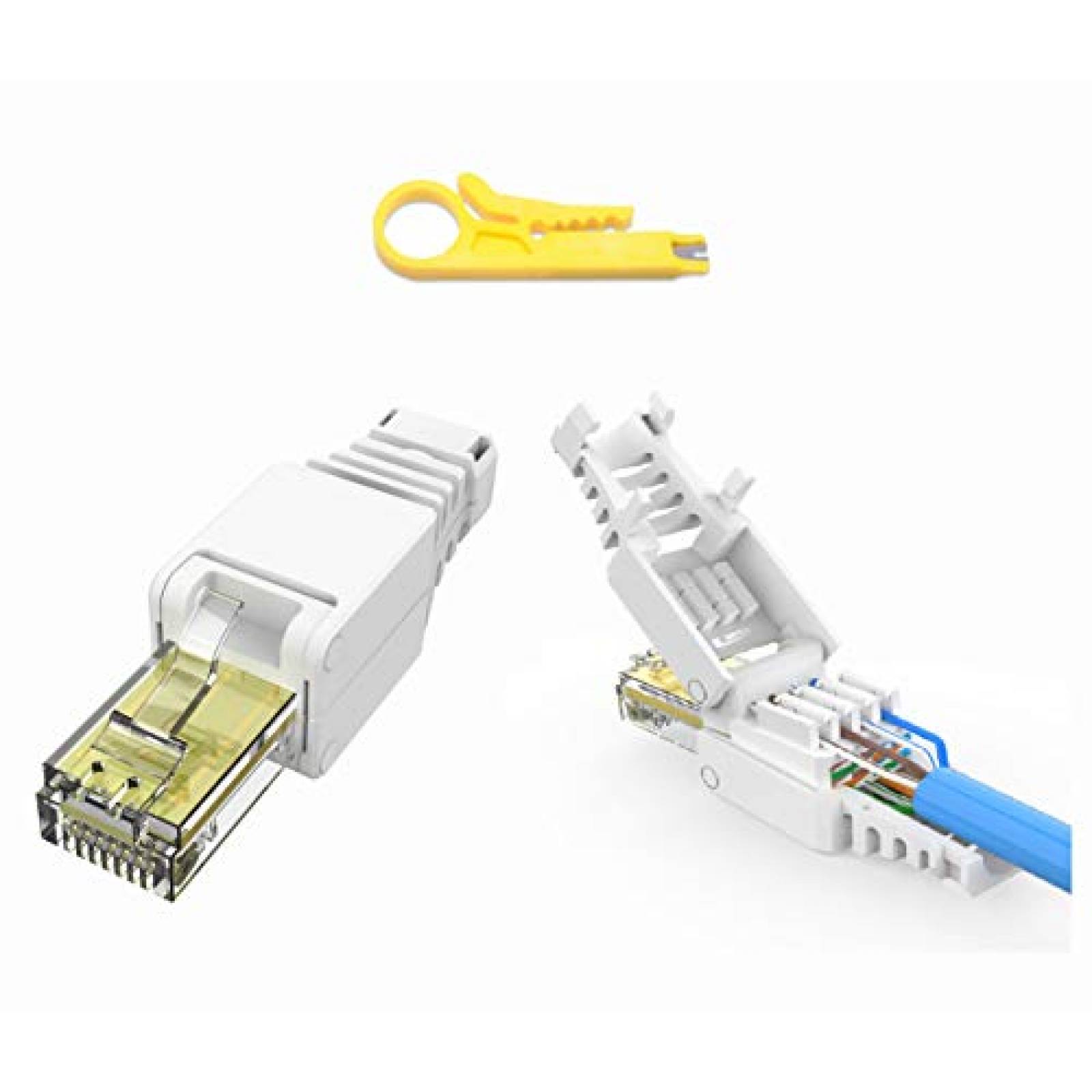 Conector de red MaxSale BYTCEW RJ45 2 piezas -Blanco