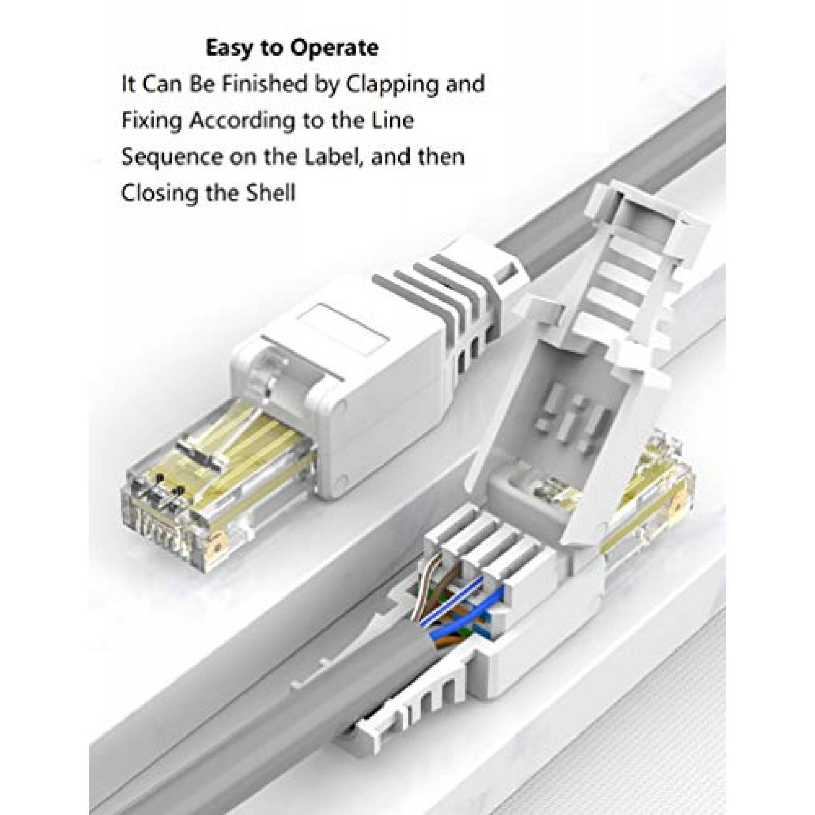 Conector de red MaxSale BYTCEW RJ45 2 piezas -Blanco
