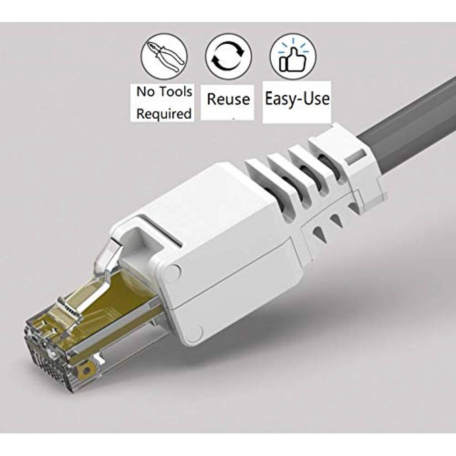 Conector de red MaxSale BYTCEW RJ45 2 piezas -Blanco