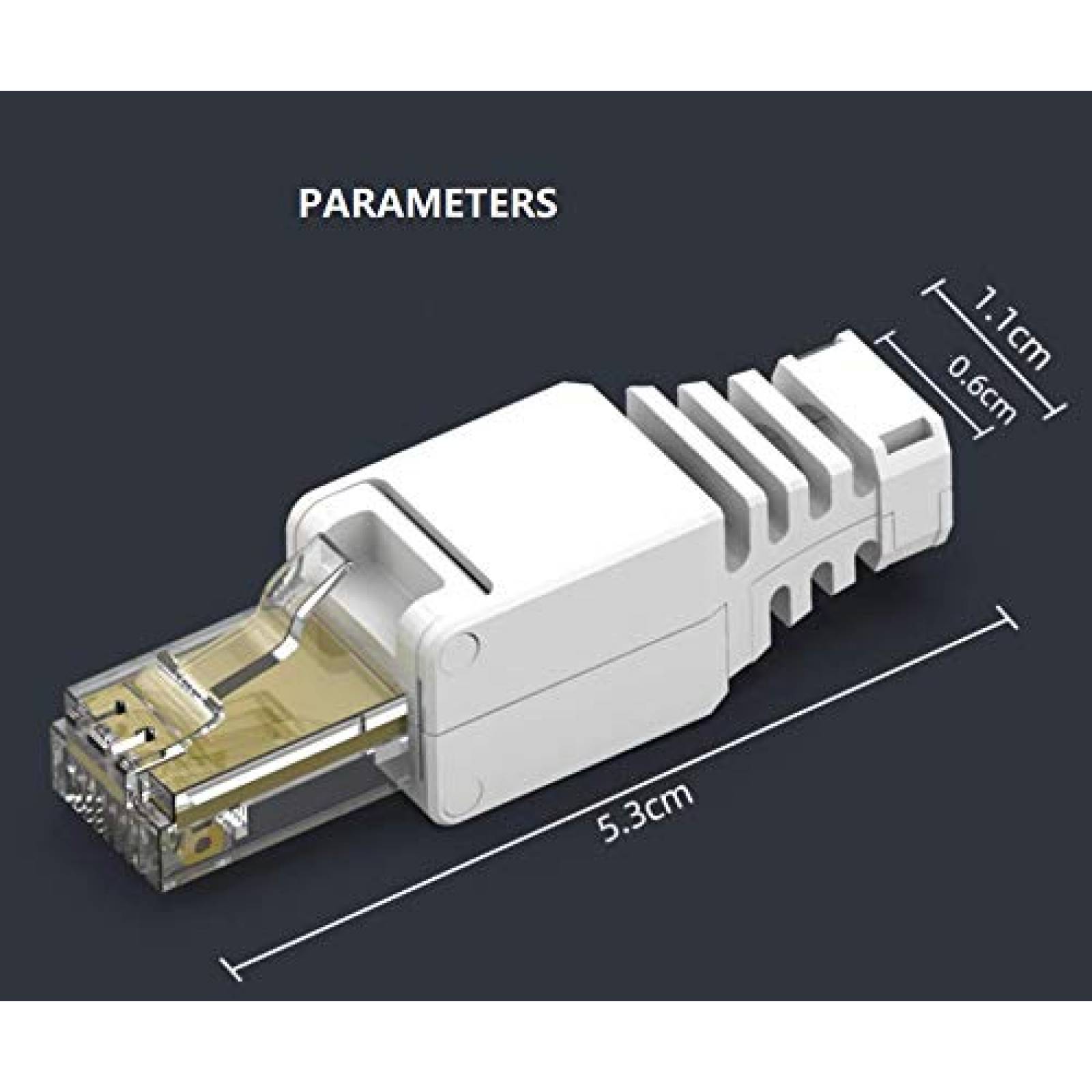 Conector de red MaxSale BYTCEW RJ45 2 piezas -Blanco