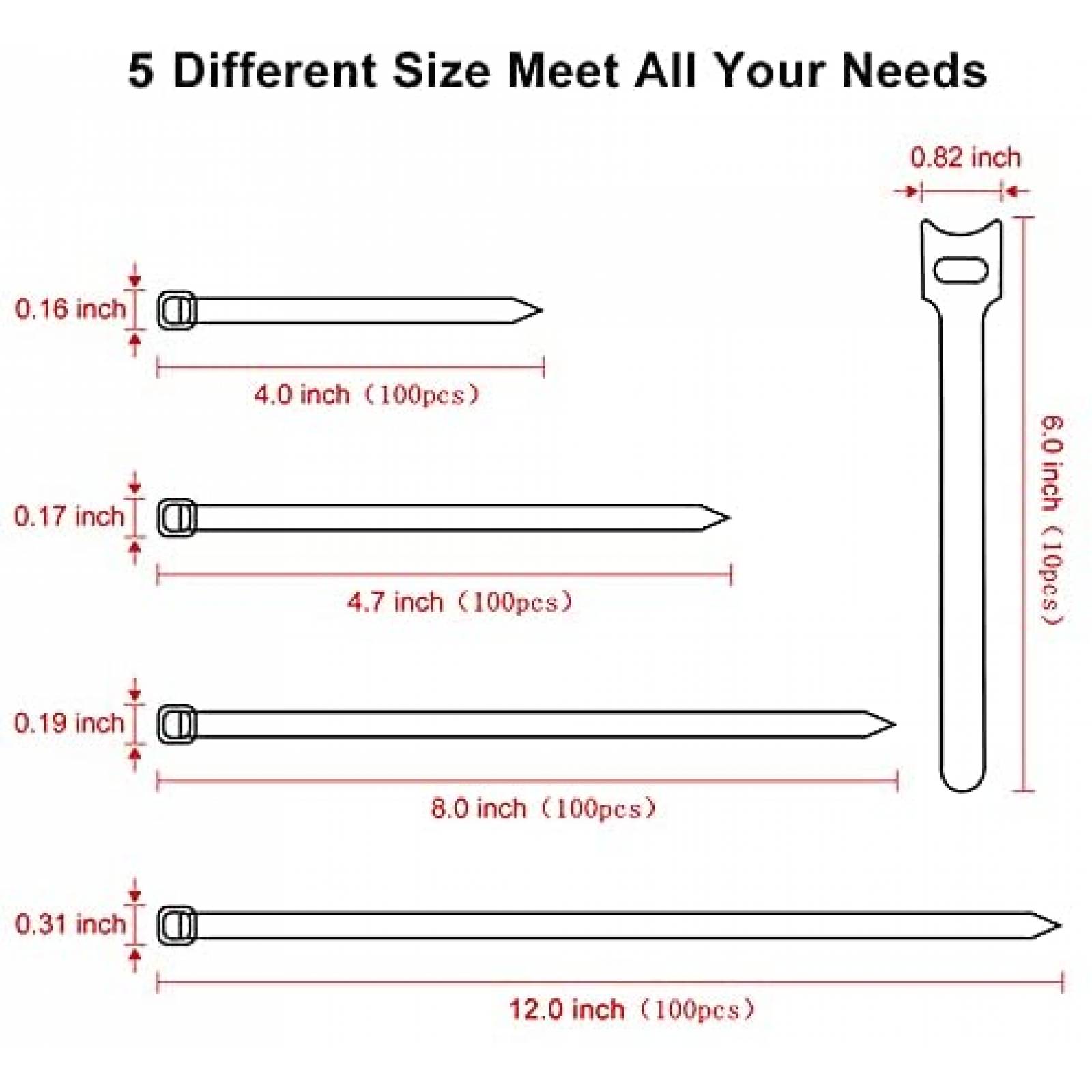 Pack de zinchos BIAL x410 de plastico y nylon -Negro