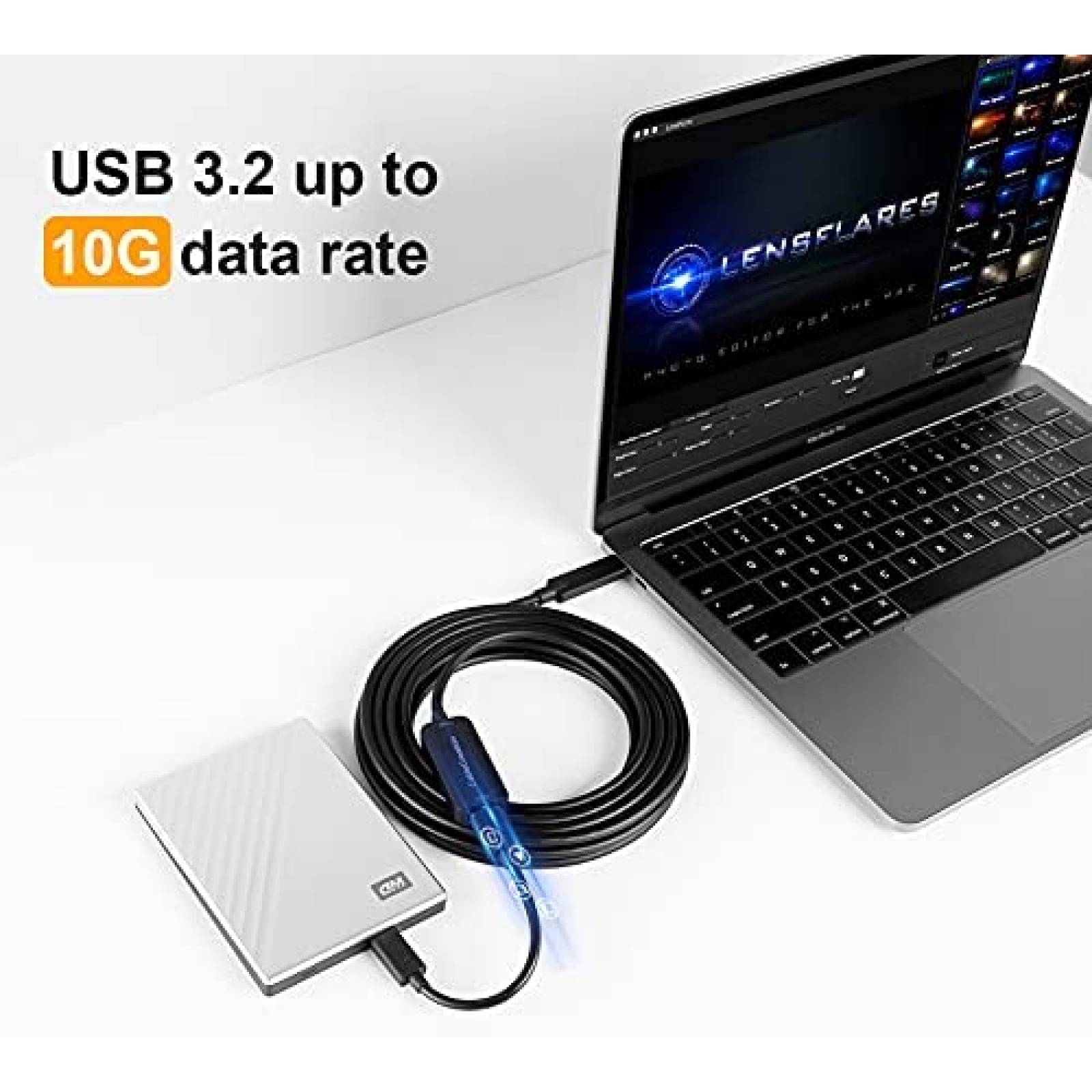 Cable USB CableCreation USB A Hembra a USB C 16.4ft -Negro