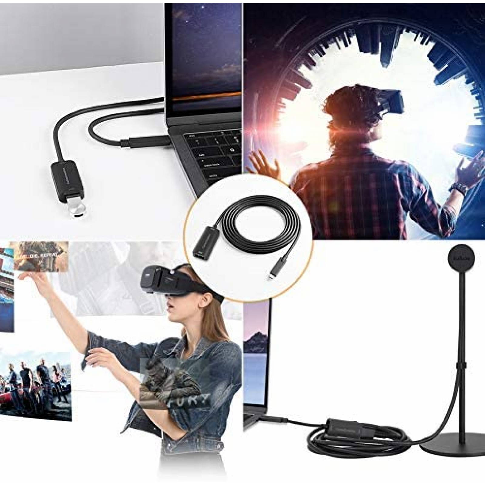 Cable USB CableCreation USB A Hembra a USB C 16.4ft -Negro