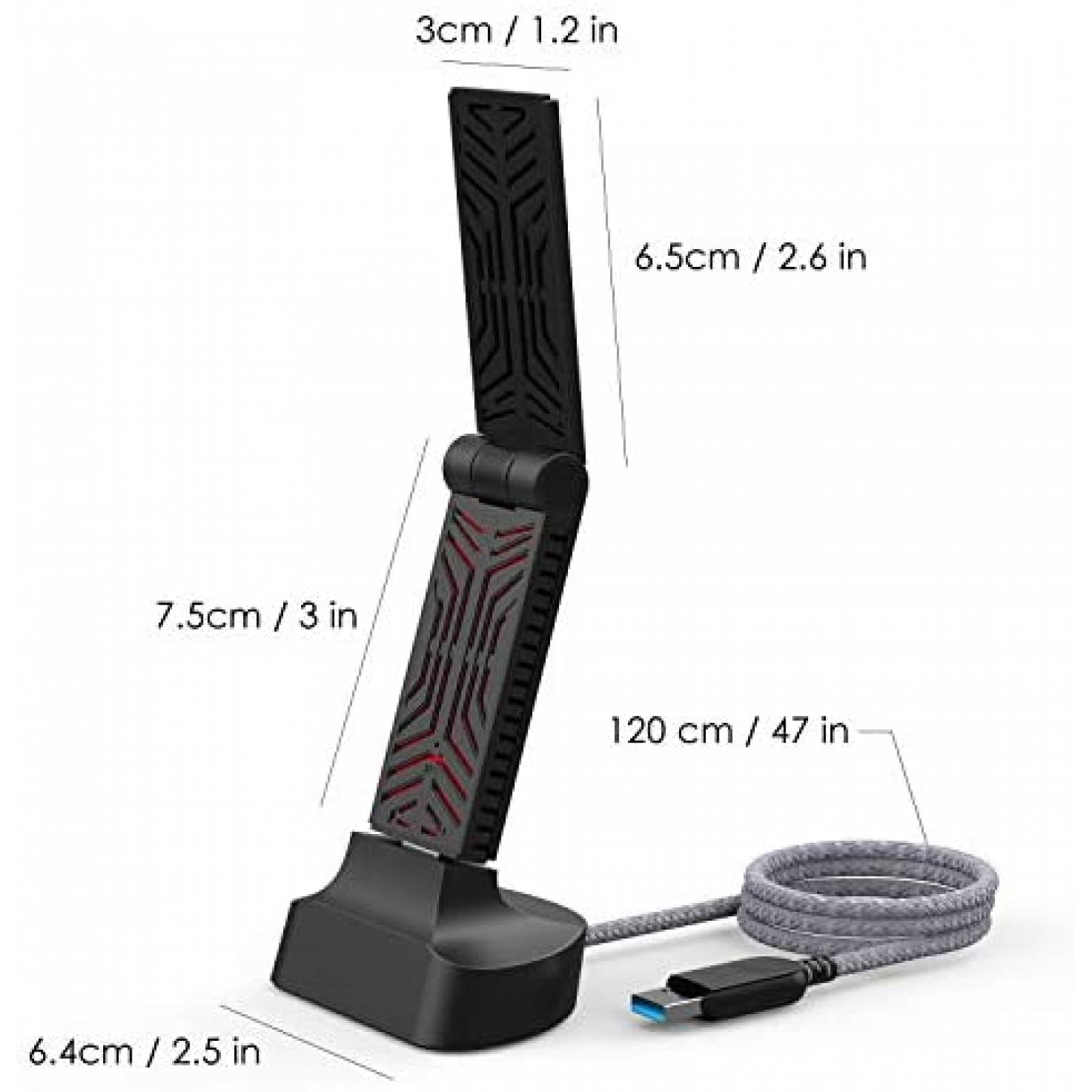 Adaptador WiFi WAVLINK AC1900 USB 3.0 de 2.4 GHz/5 GHz