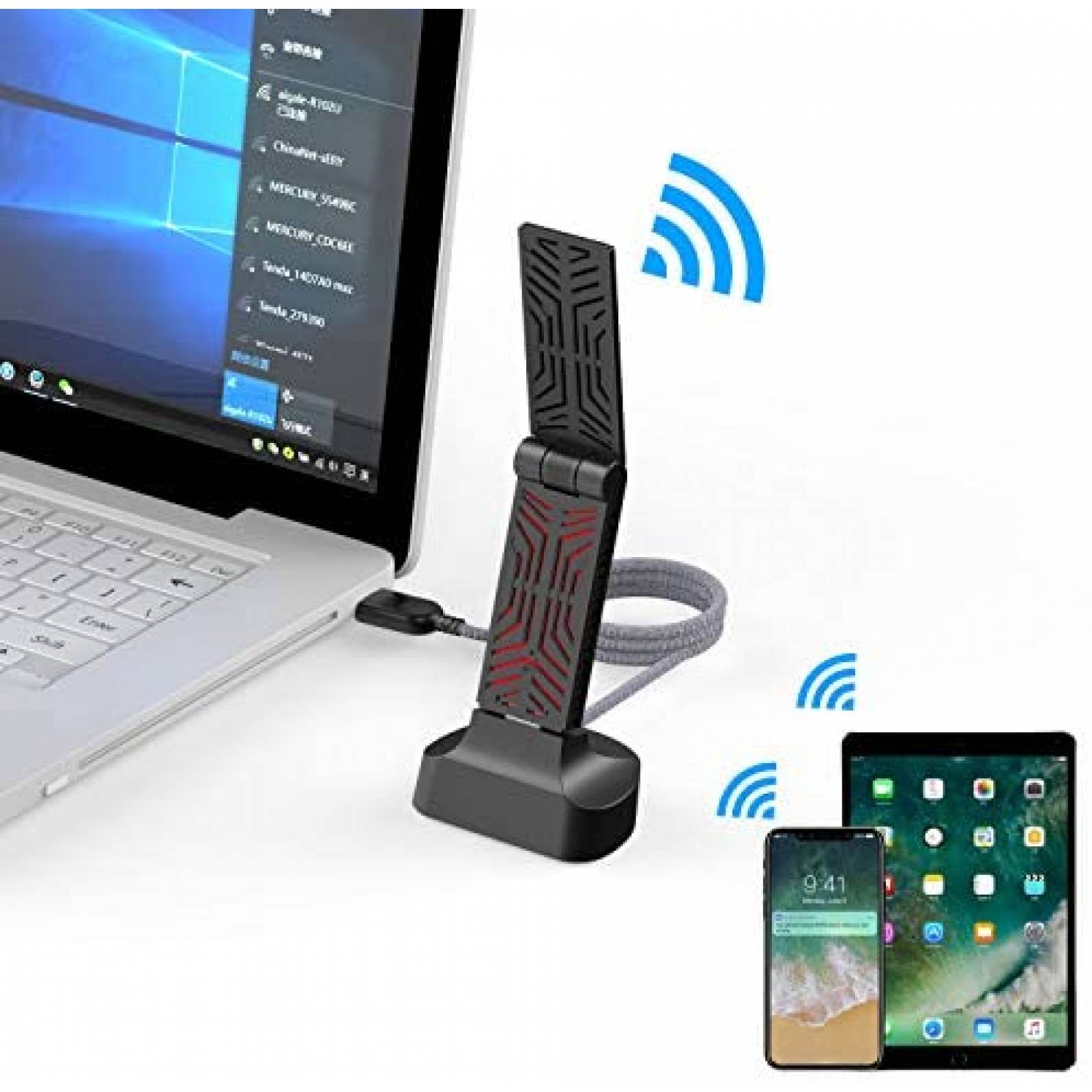 Adaptador WiFi WAVLINK AC1900 USB 3.0 de 2.4 GHz/5 GHz