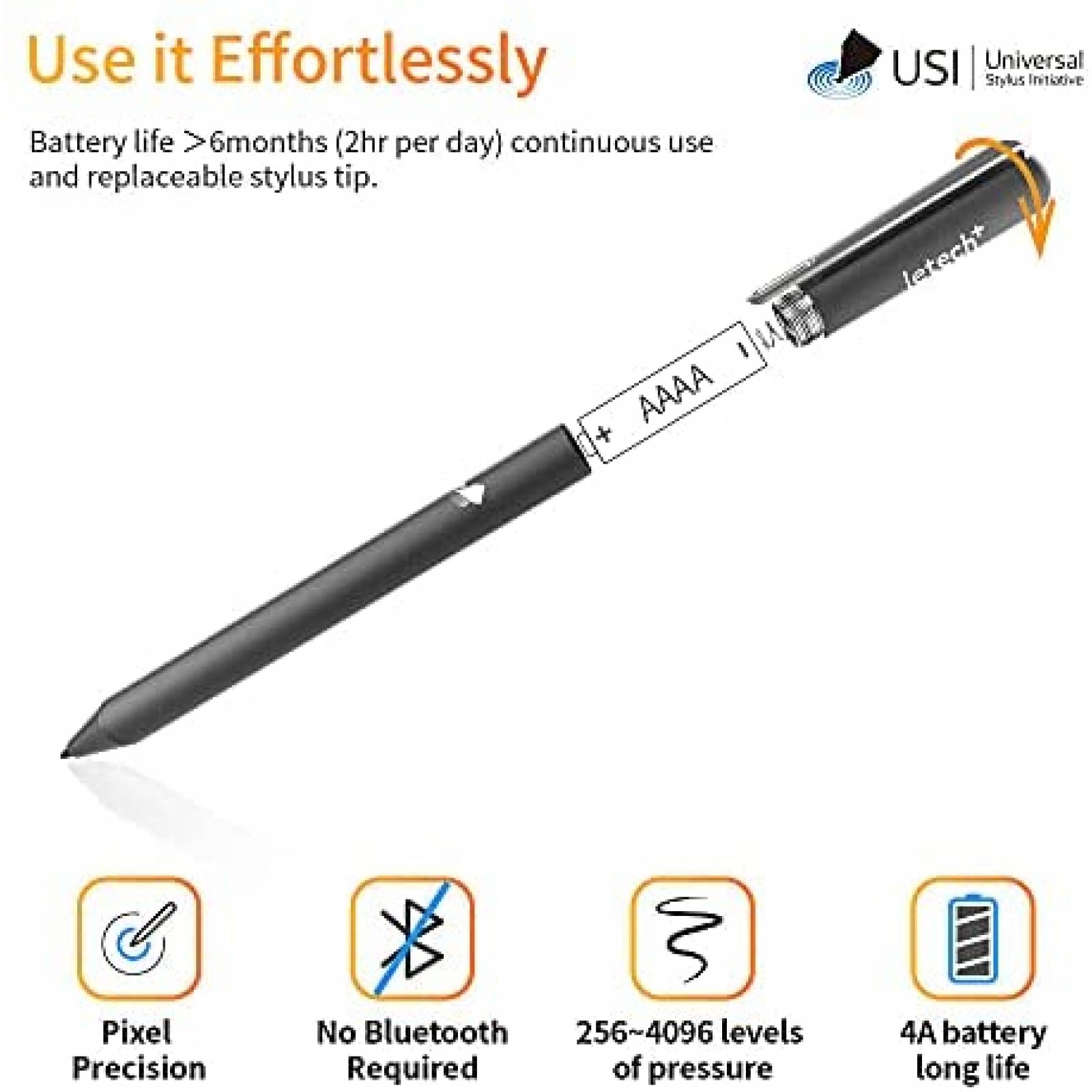 Pluma Digital letech+ Chromebook Compatible ASUS -Negro