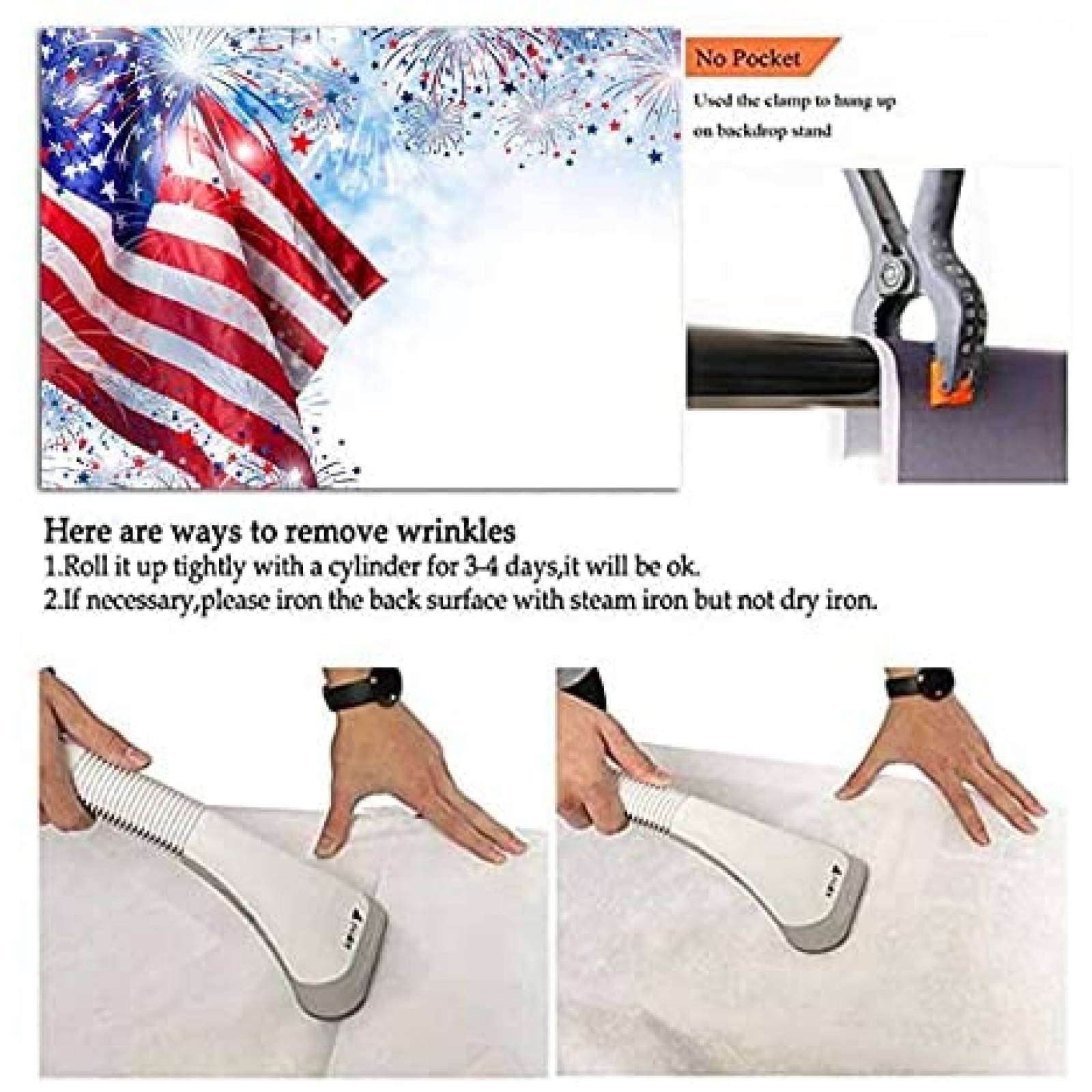 Fondo para fotografia XLL 4 de julio 7x5ft -Colorido