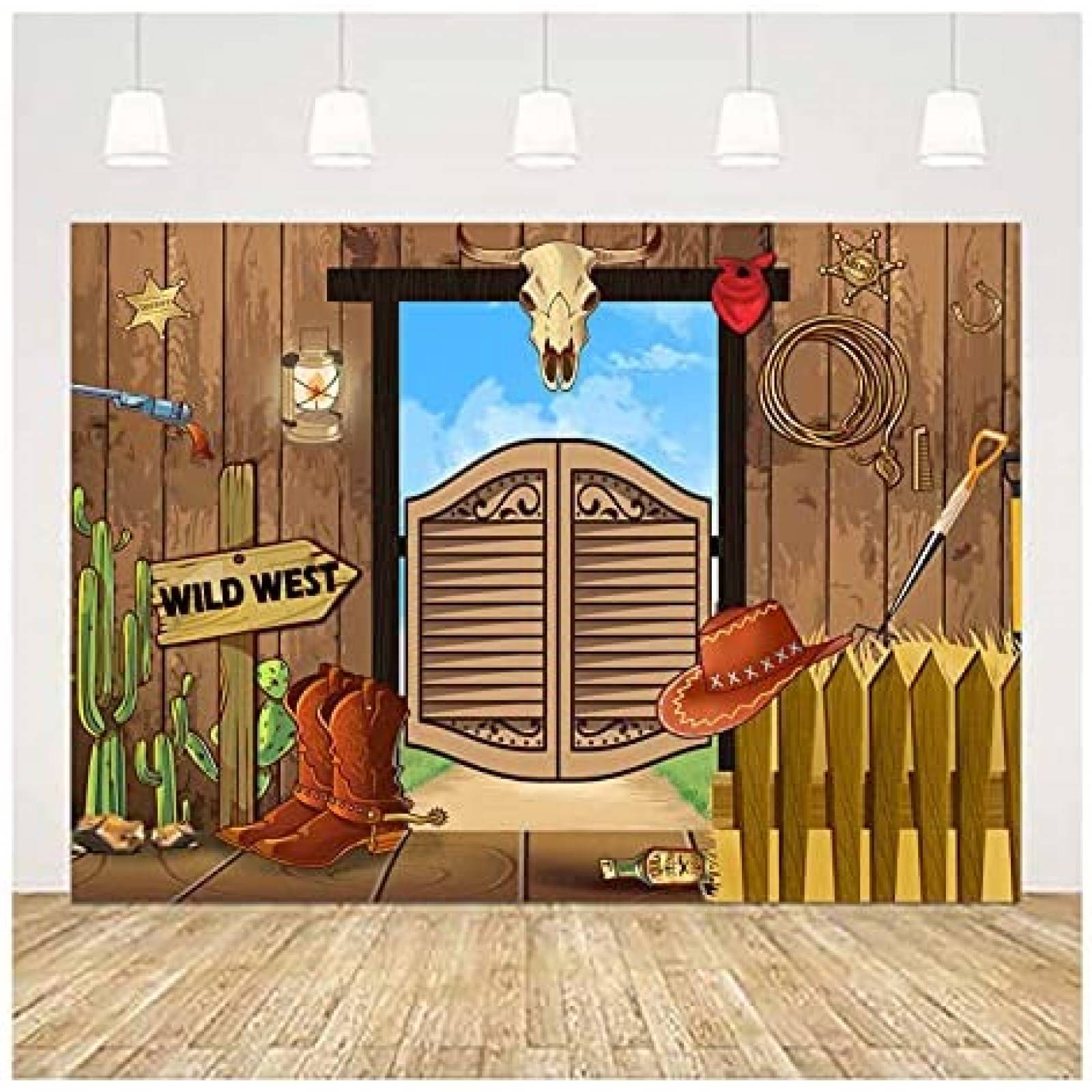 Fondo fotografia Fanghui Viejo oeste 5x3ft -Colorido