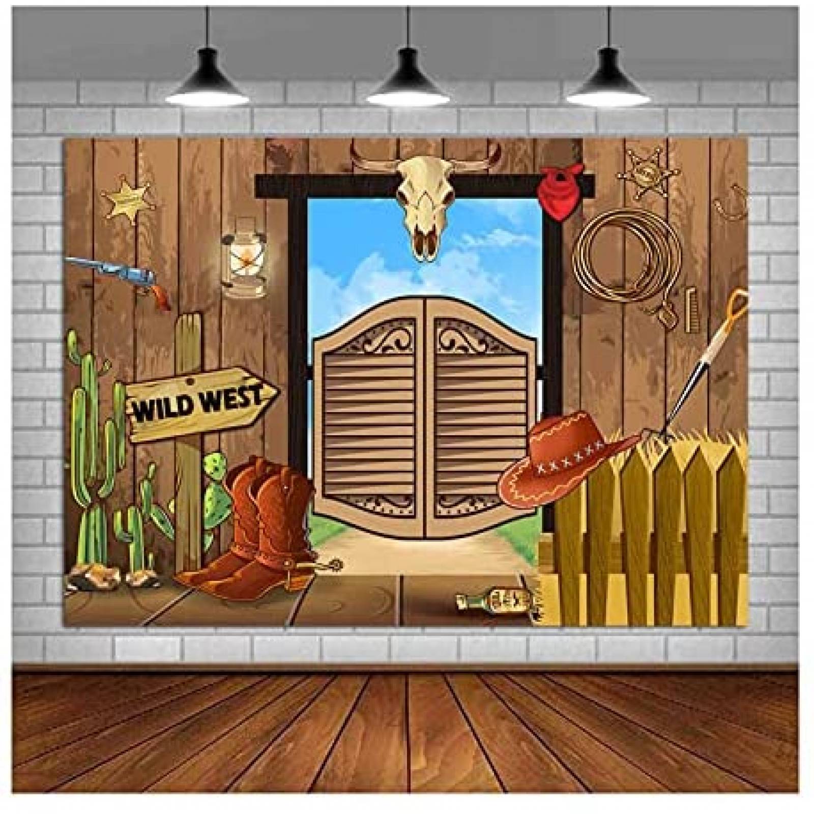 Fondo fotografia Fanghui Viejo oeste 5x3ft -Colorido
