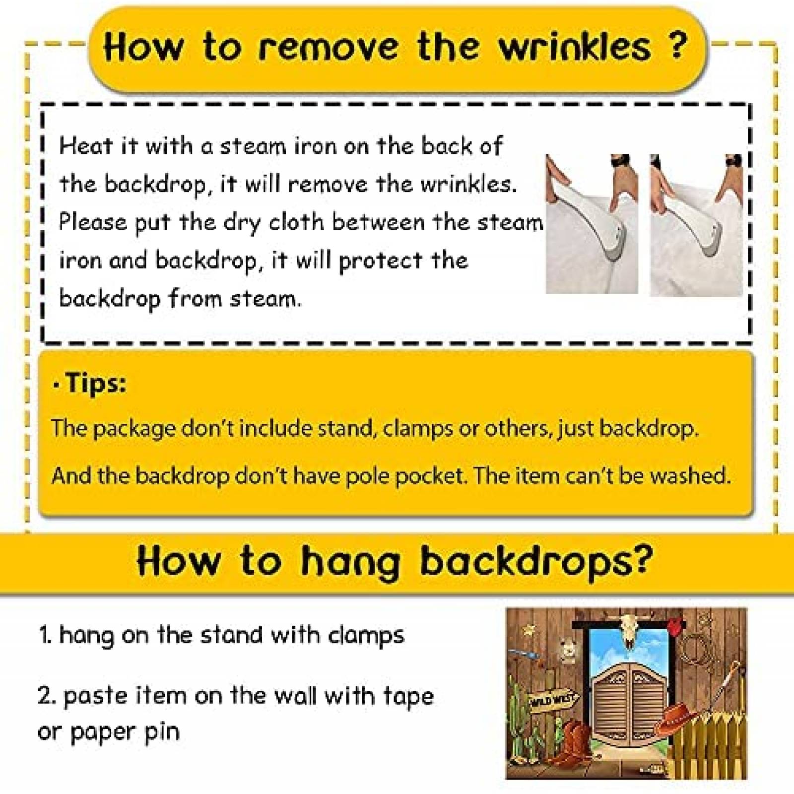 Fondo fotografia Fanghui Viejo oeste 5x3ft -Colorido