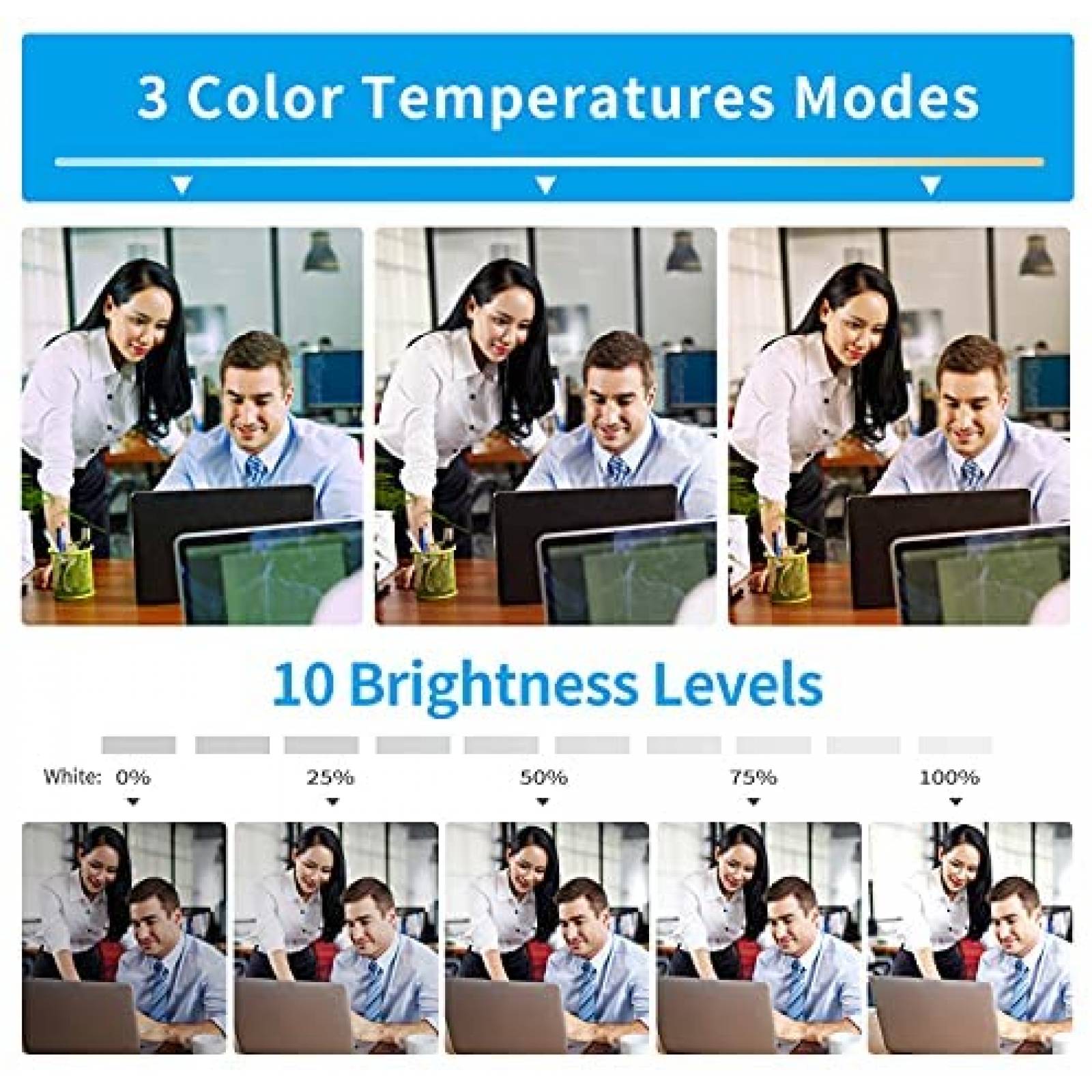 Aro Luz GreenYellow Para Conferencias Camara Web -Negro