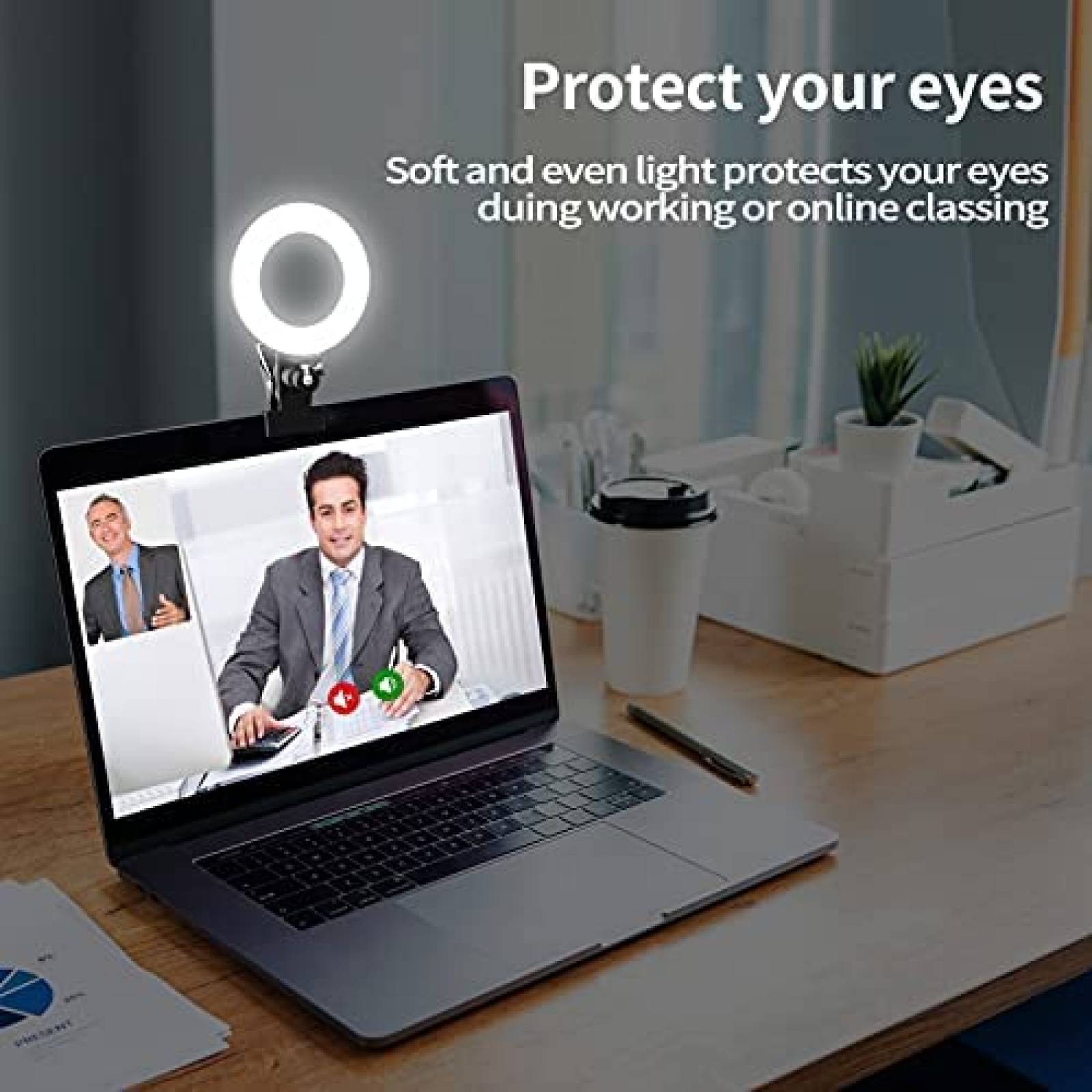 Aro Luz GreenYellow Para Conferencias Camara Web -Negro