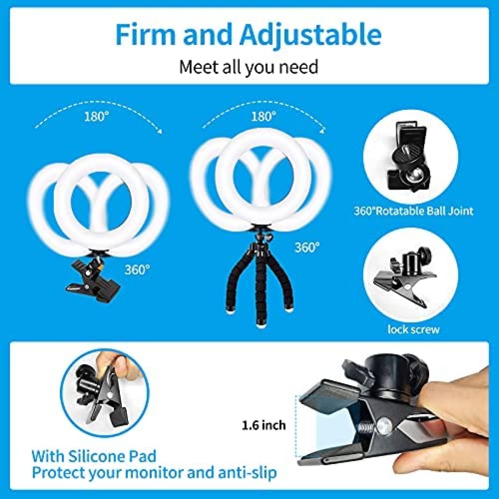 Aro Luz GreenYellow Para Conferencias Camara Web -Negro