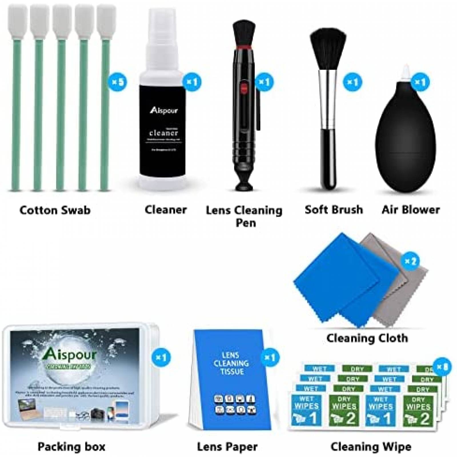 Kit de Limpieza Aispour de 10 Articulos para Camara