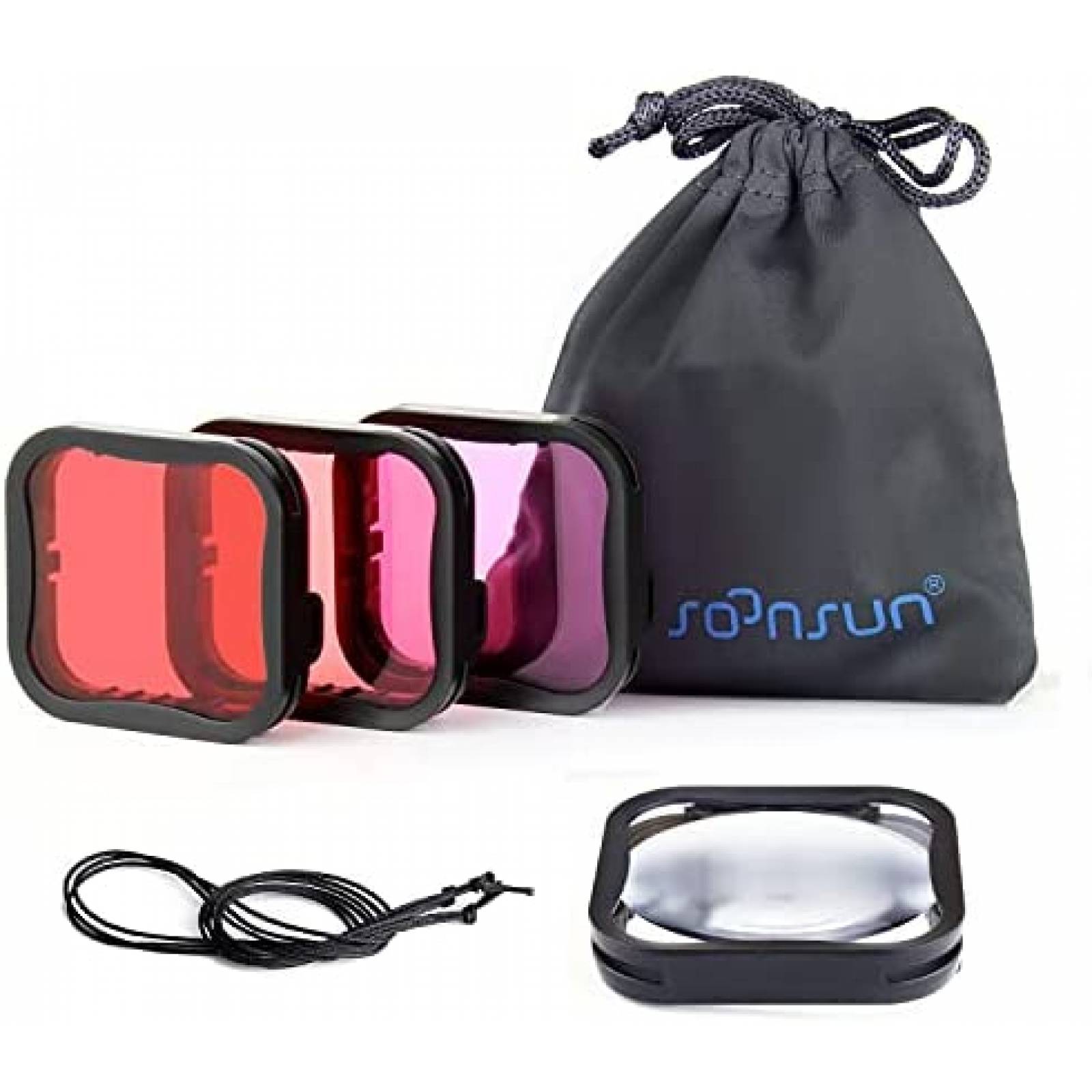 Filtro Impermeable SOONSUN para Gopro 4 Pzs -Negro