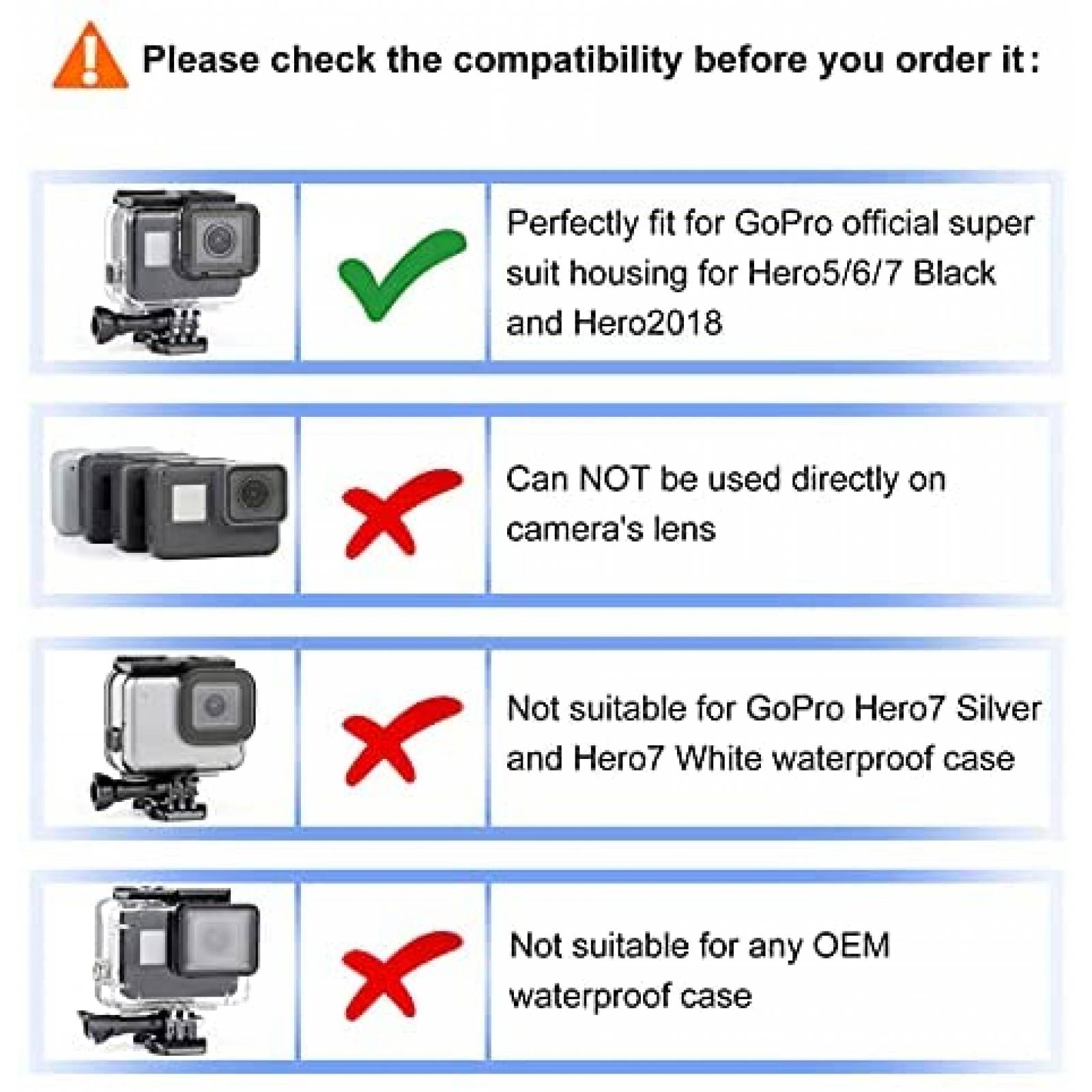 Filtro Impermeable SOONSUN para Gopro 4 Pzs -Negro