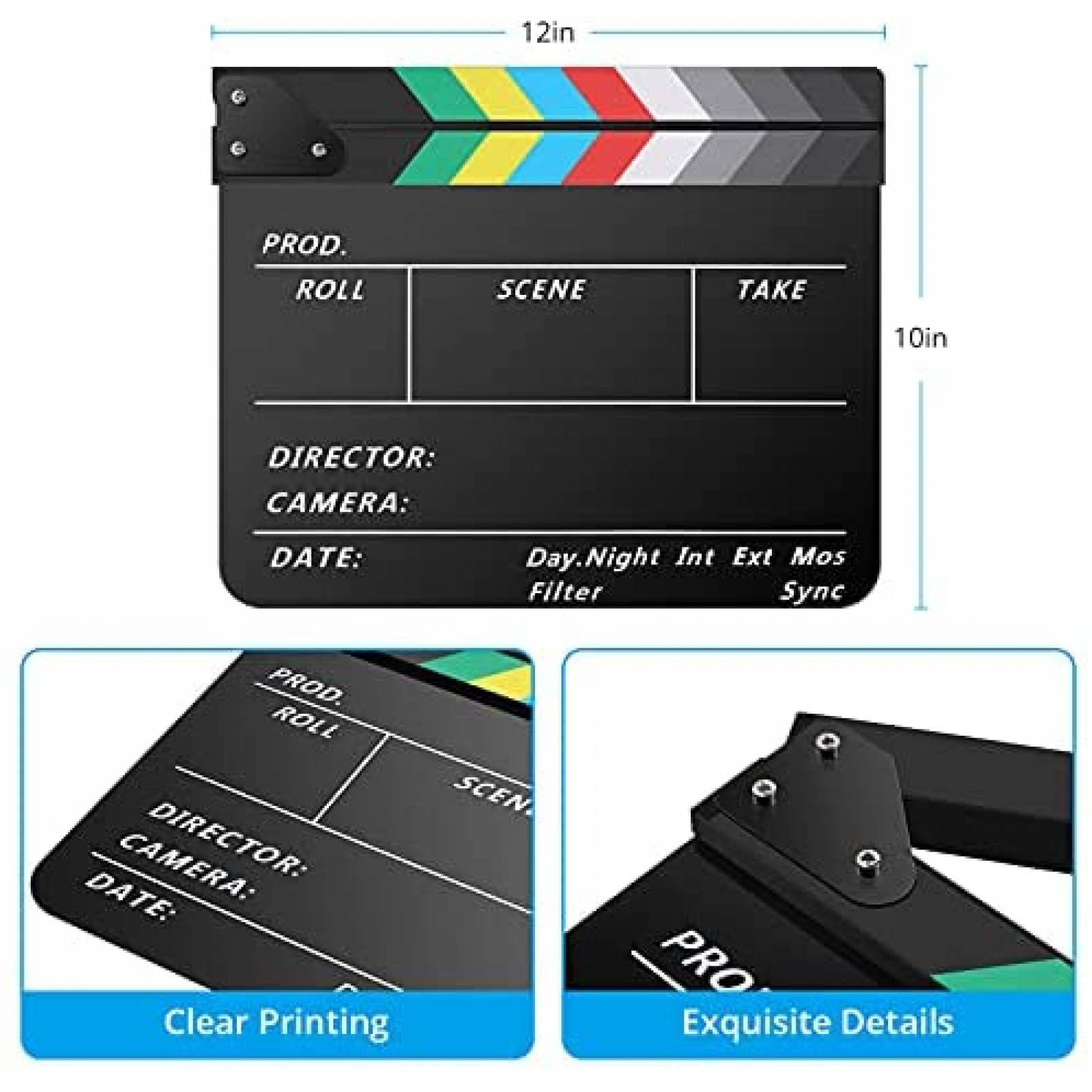 Kit Claqueta Temery 12x10" Incluye 2 Plumas y Borrador