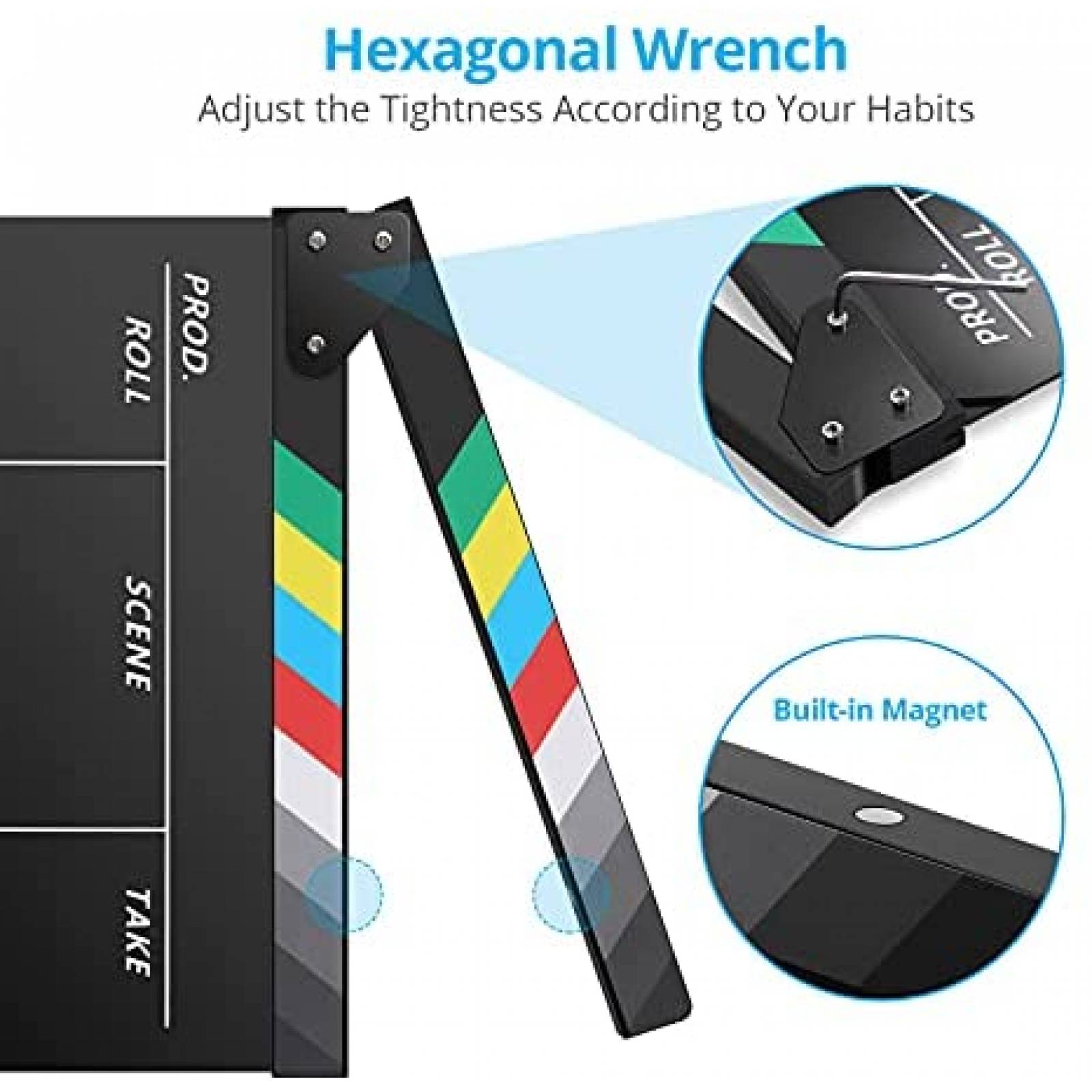 Kit Claqueta Temery 12x10" Incluye 2 Plumas y Borrador