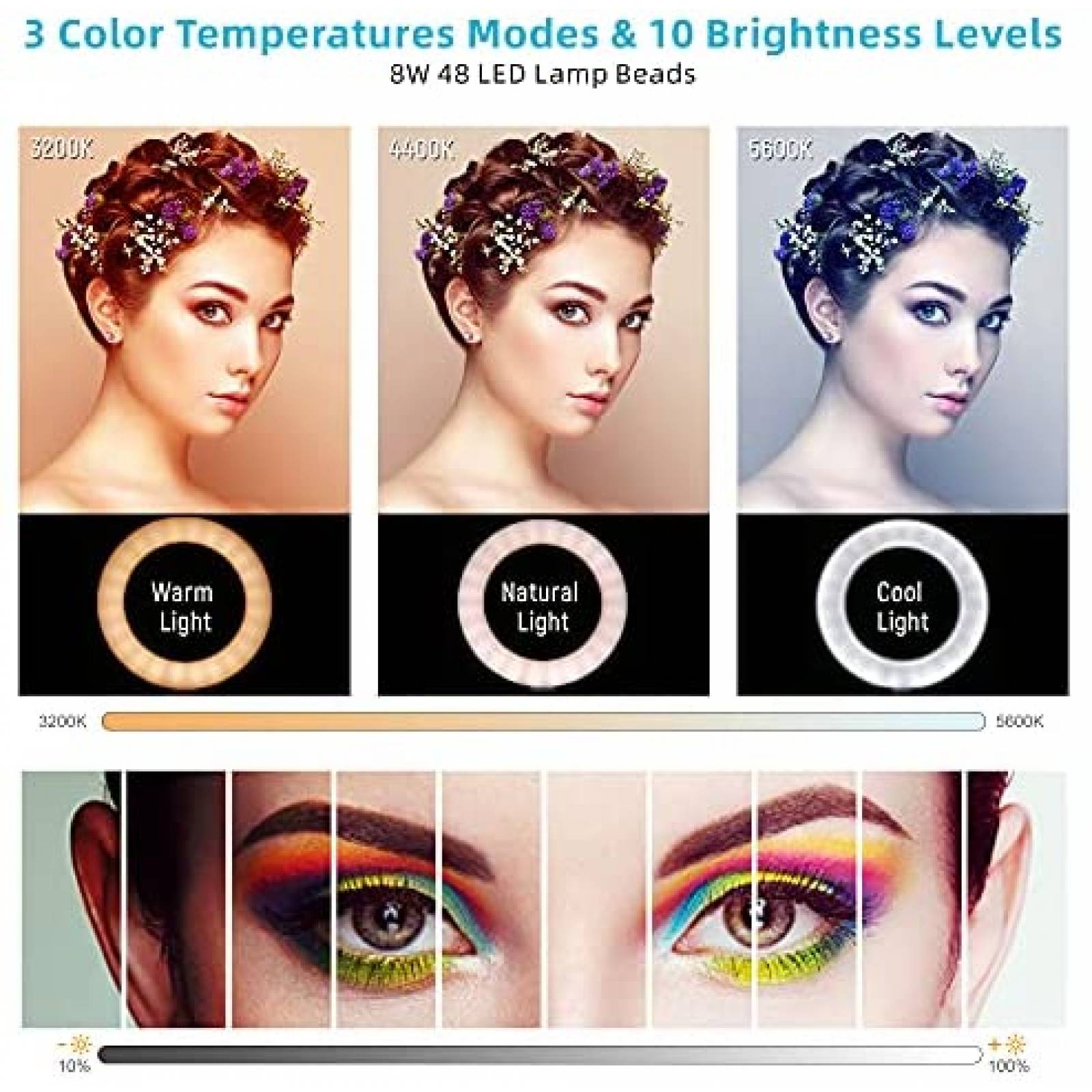 Kit de iluminacion weeylite de 6" con clip tripode ajustable