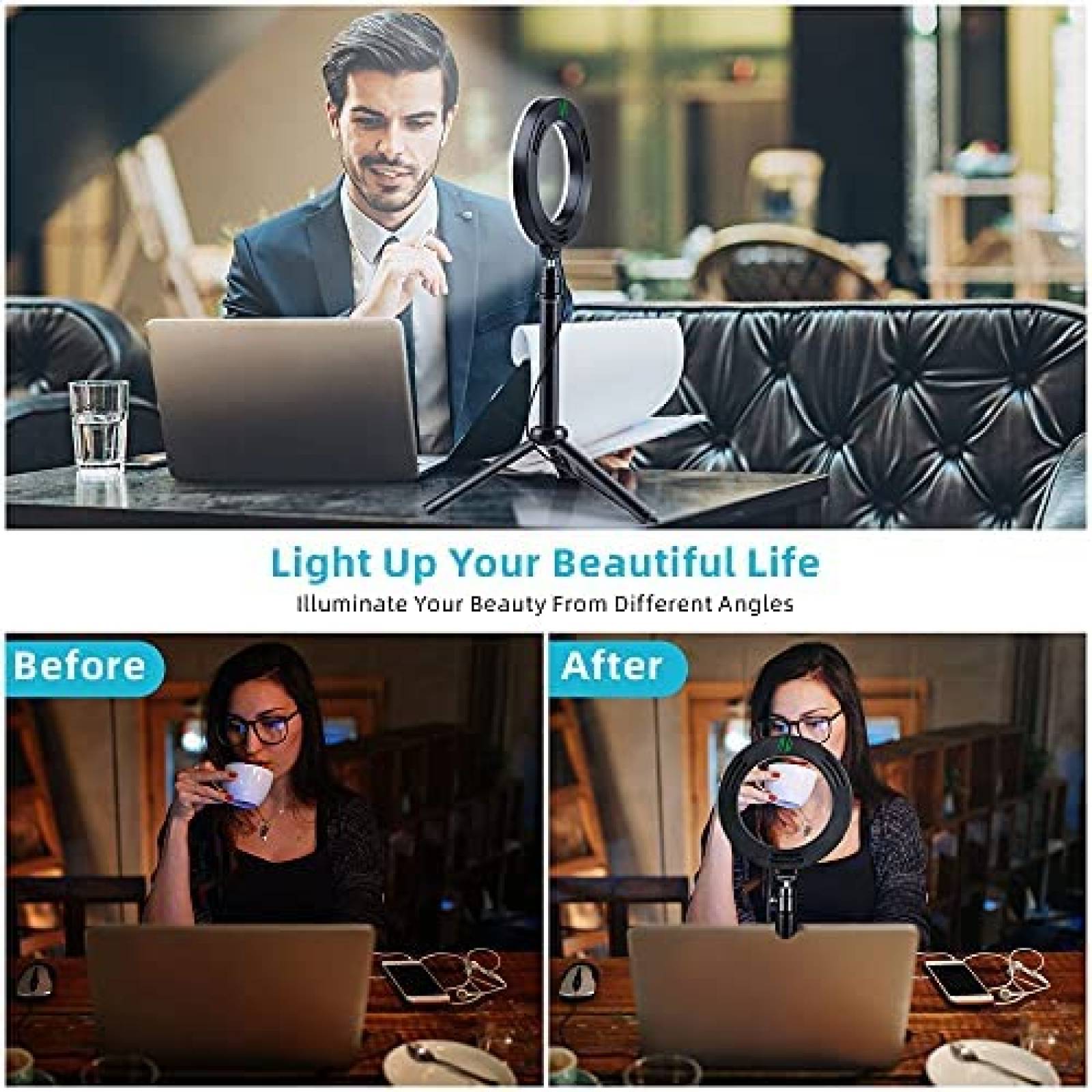 Kit de iluminacion weeylite de 6" con clip tripode ajustable