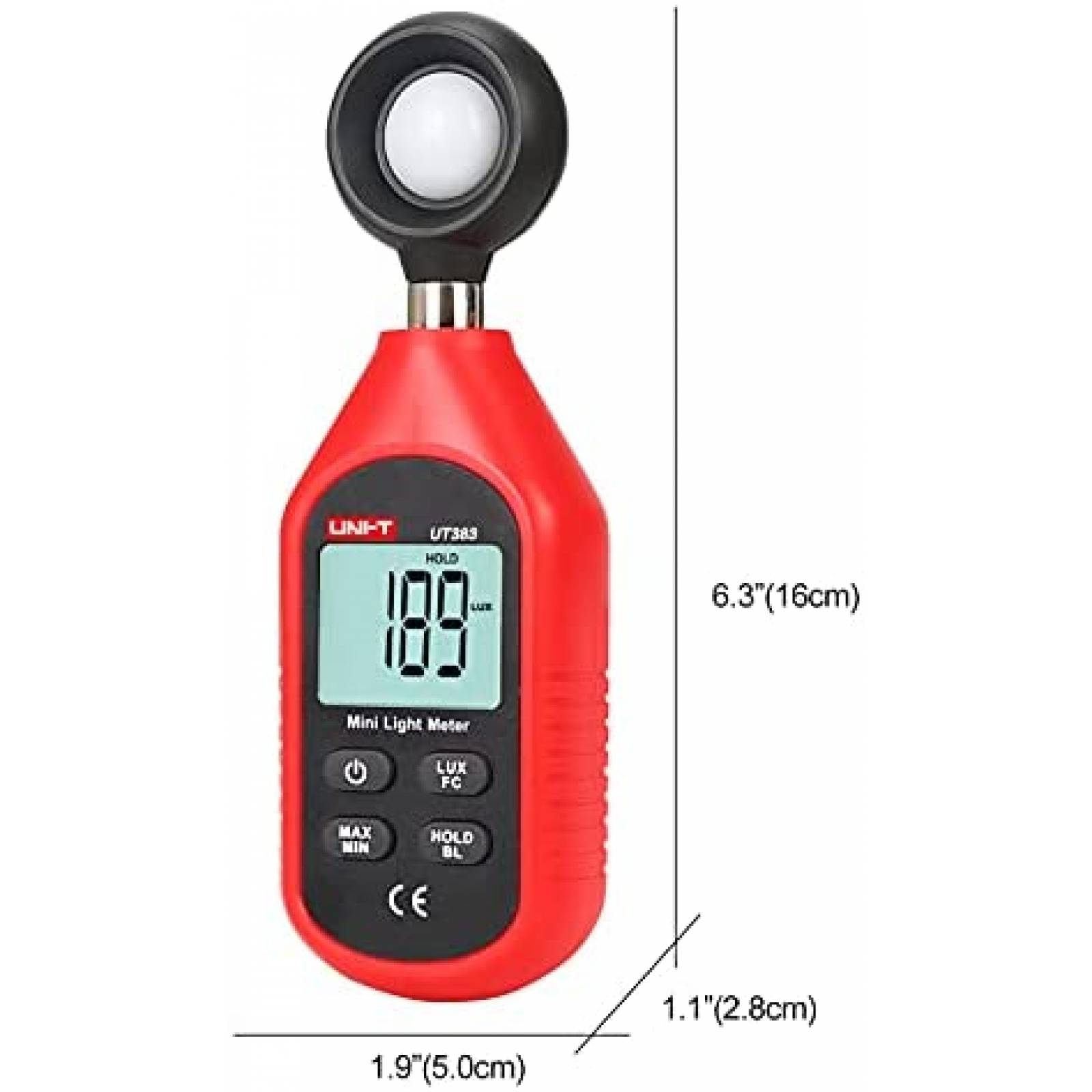 Medidor de Luz UNI-T UT383 Digital 0 ~ 199,900 Lux -Rojo