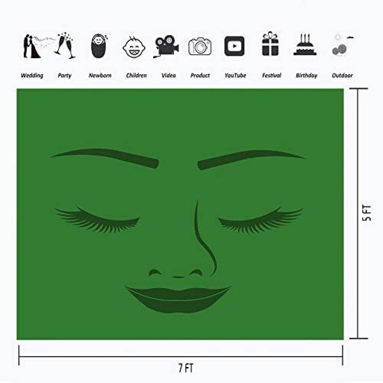 Fondo Fotografia YouRan Hawaii Corazon de Tefiti Niña -Verde