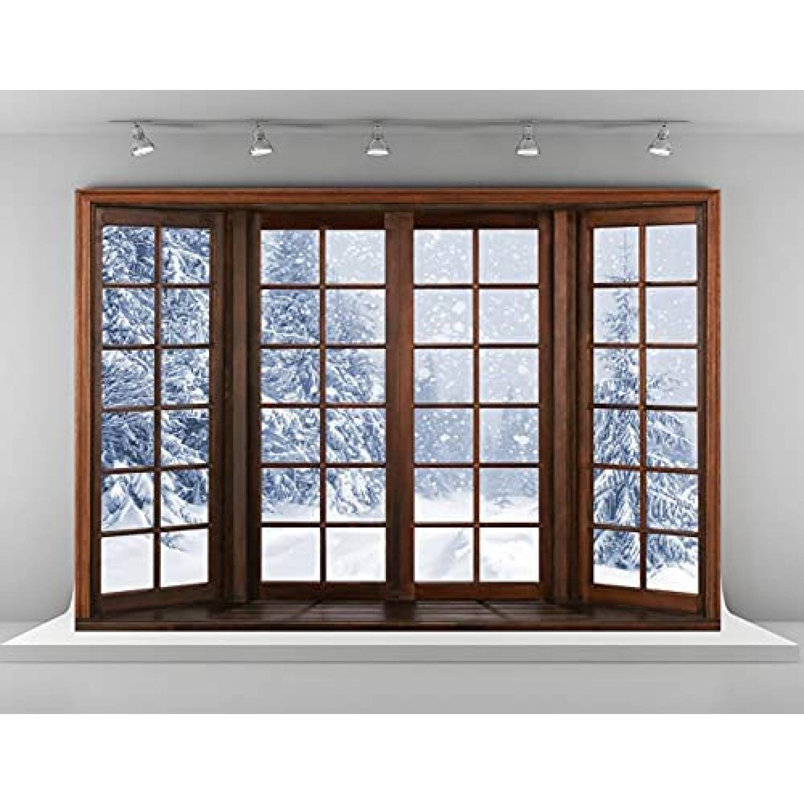 Telon de Fondo Kate Ventanas en Invierno 7x5ft de Microfibra