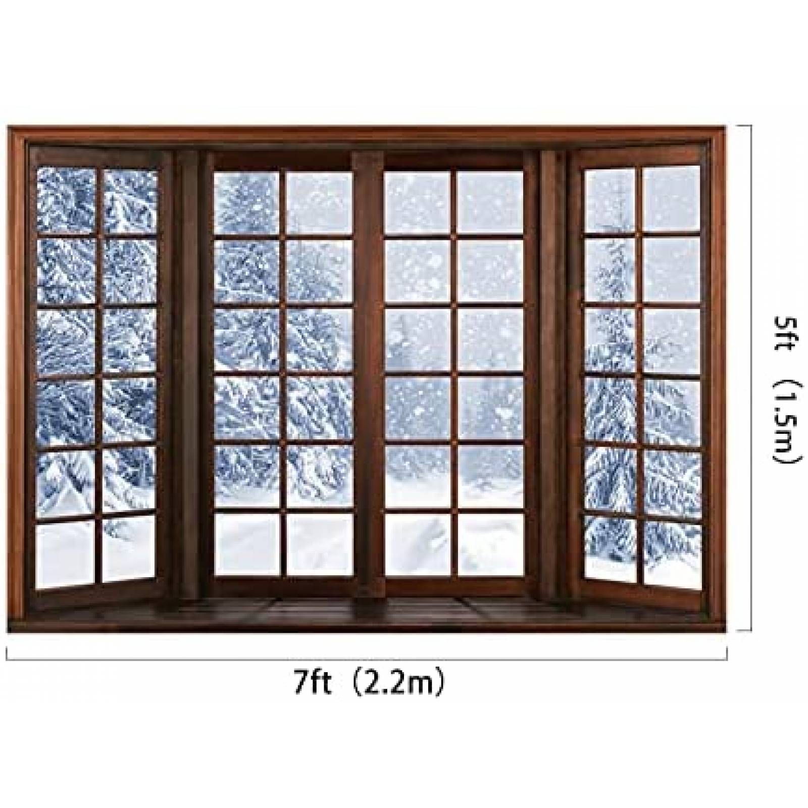 Telon de Fondo Kate Ventanas en Invierno 7x5ft de Microfibra