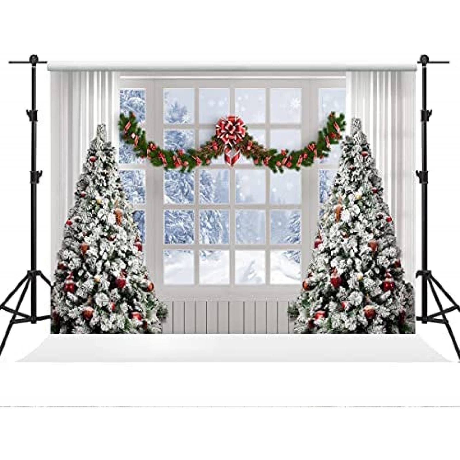 Telon de Fondo Kate Pinos de Navidad 7x5ft de Microfibra