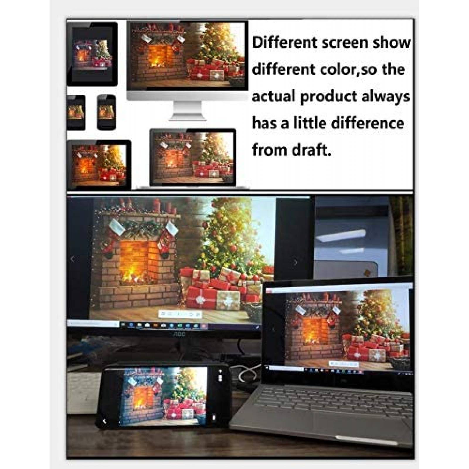 Telon de Fondo Kate Pinos de Navidad 7x5ft de Microfibra