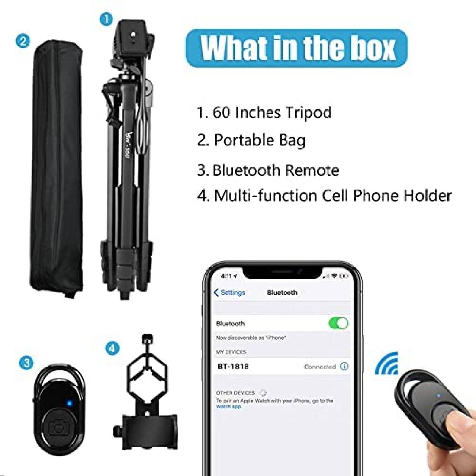 Tripode Lusweimi para camara de 60 pulgadas para telescopio