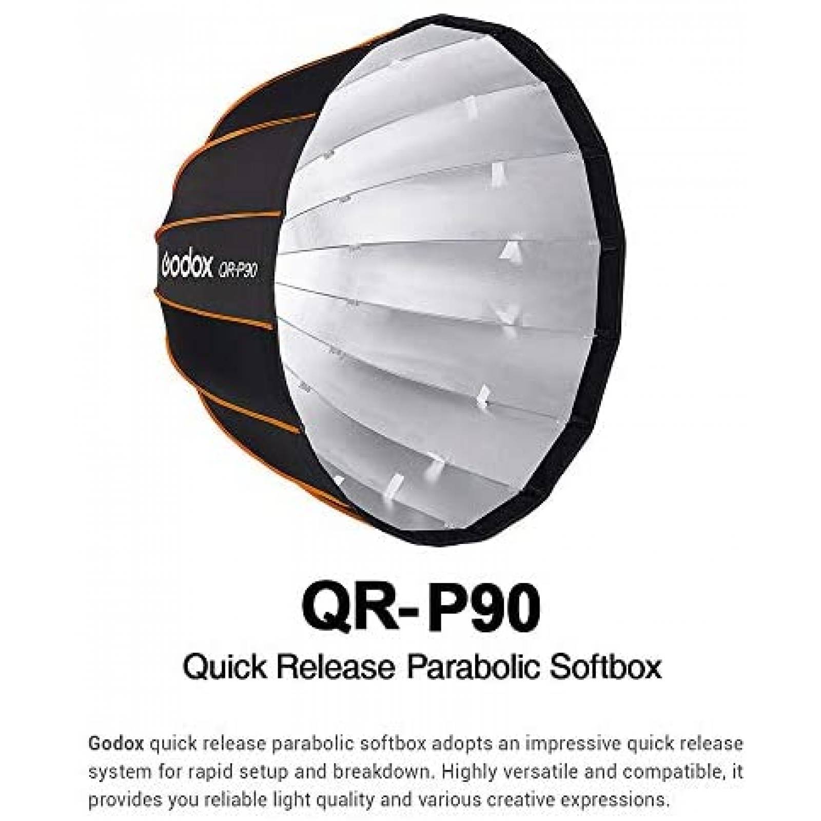 Softbox Parabólico Qr-P90 Liberación Rápida Godox— FOTO FÁCIL
