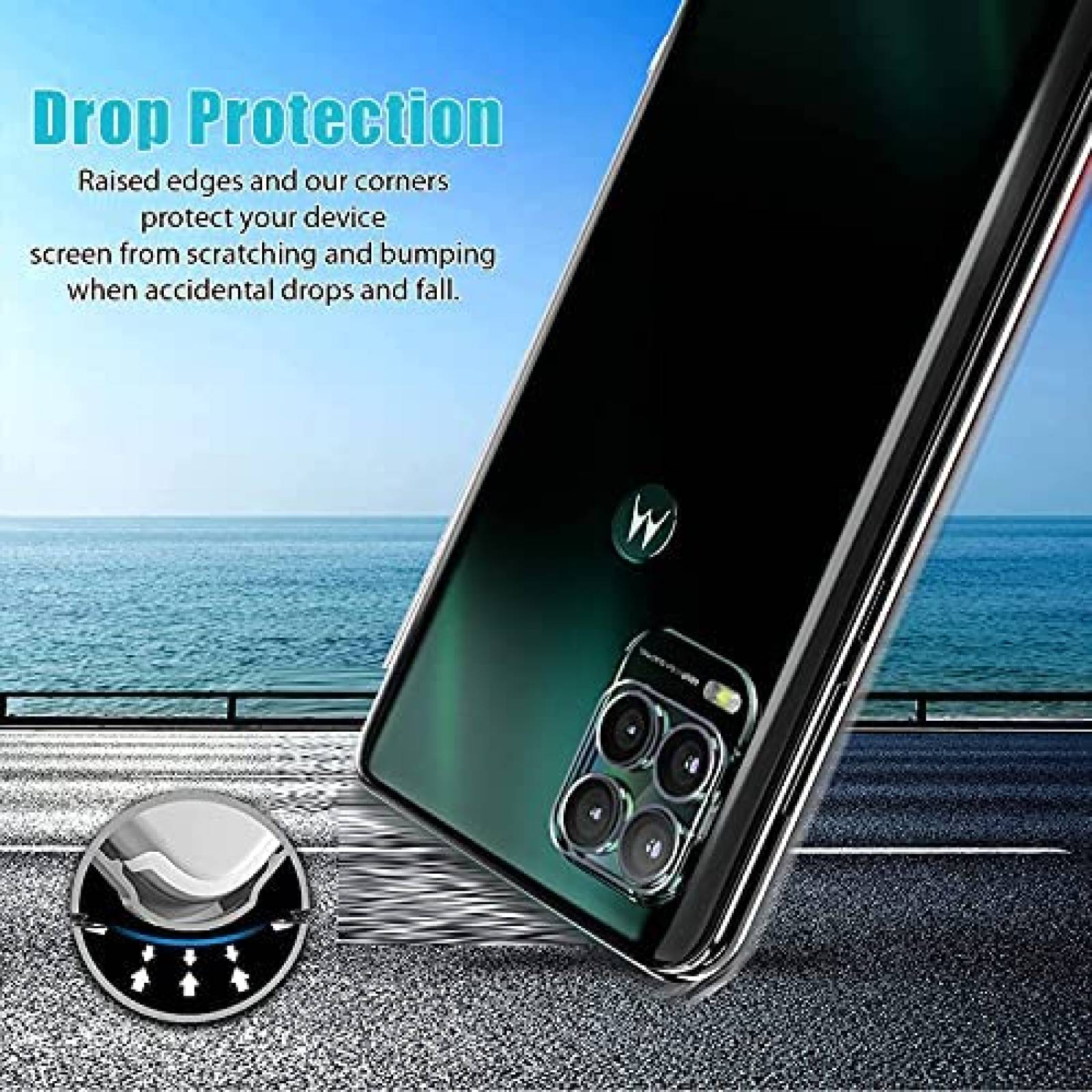 Funda Zeking Para Moto G Stylus 5G + Protector -Transparente