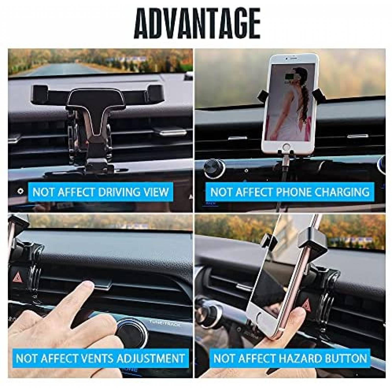 Soporte de Celular CARFIB para Nissan Rogue 2019-22 -Negro