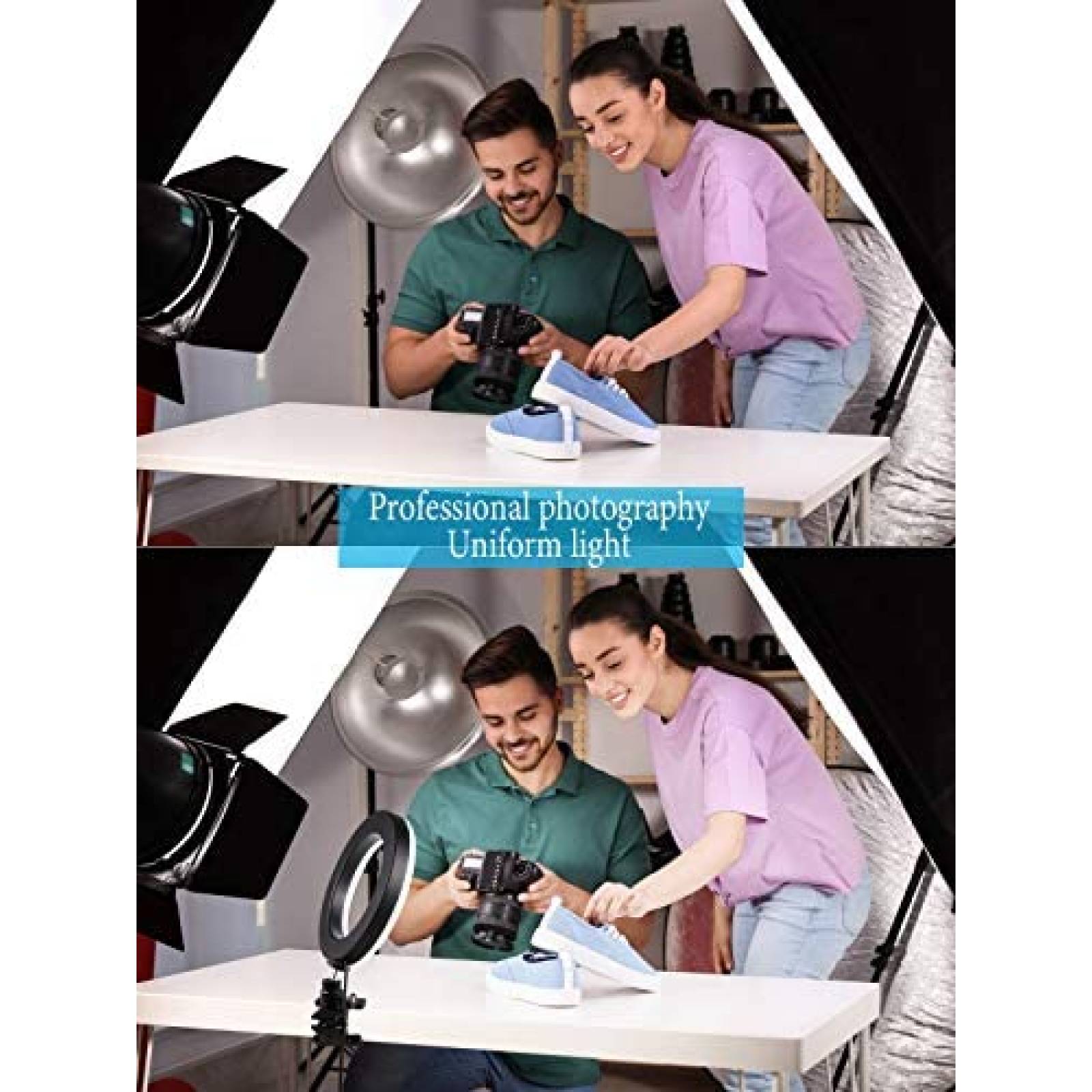 Aro de luz para laptop L'OSIEL 6.3" con clip 2 modos -Negro