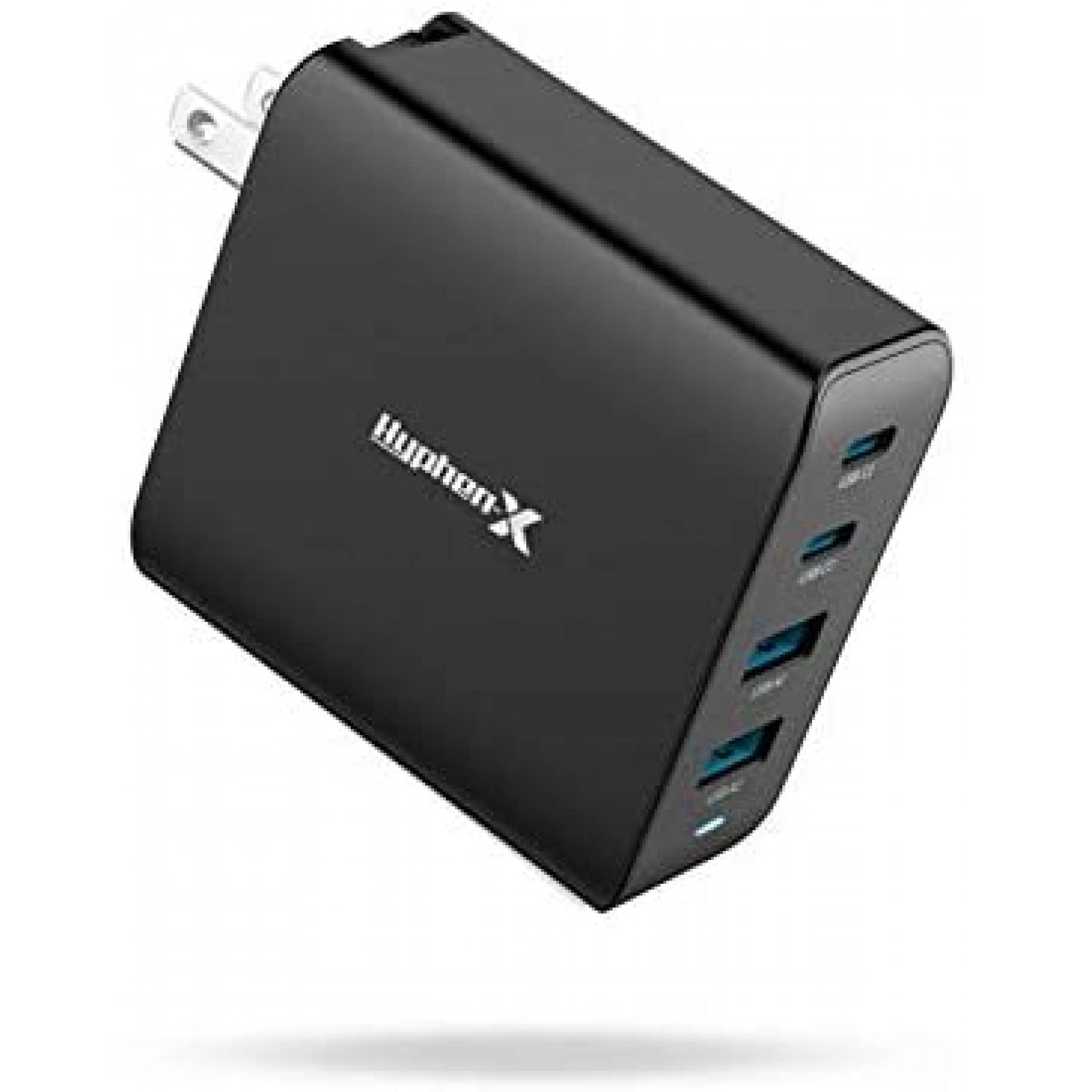 Cargador de Pared Hyphen-X de 4 Entradas USB/USB C -Negro