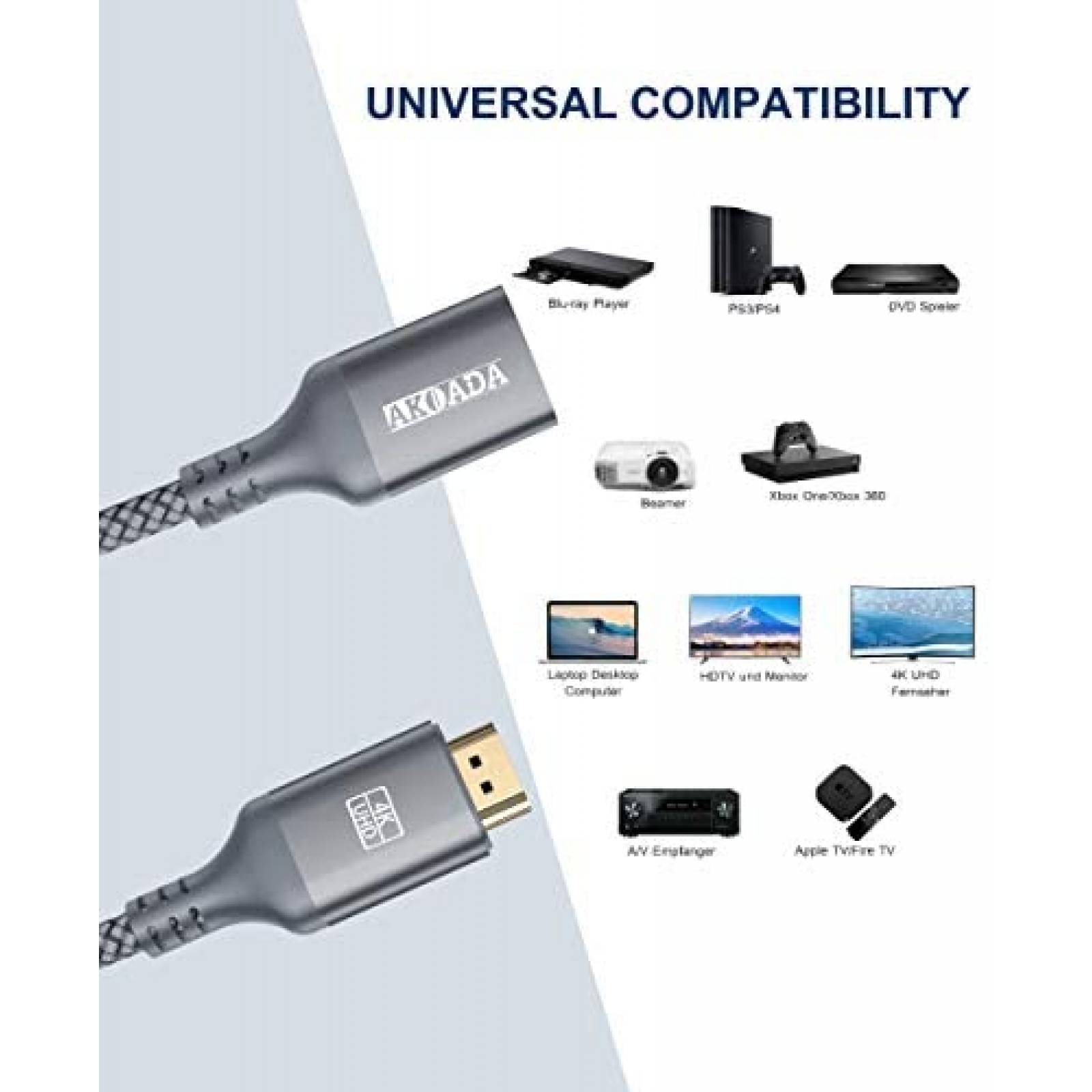Cable AkoaDa HDMI 2.0 Macho a Hembra para Nintendo Switch