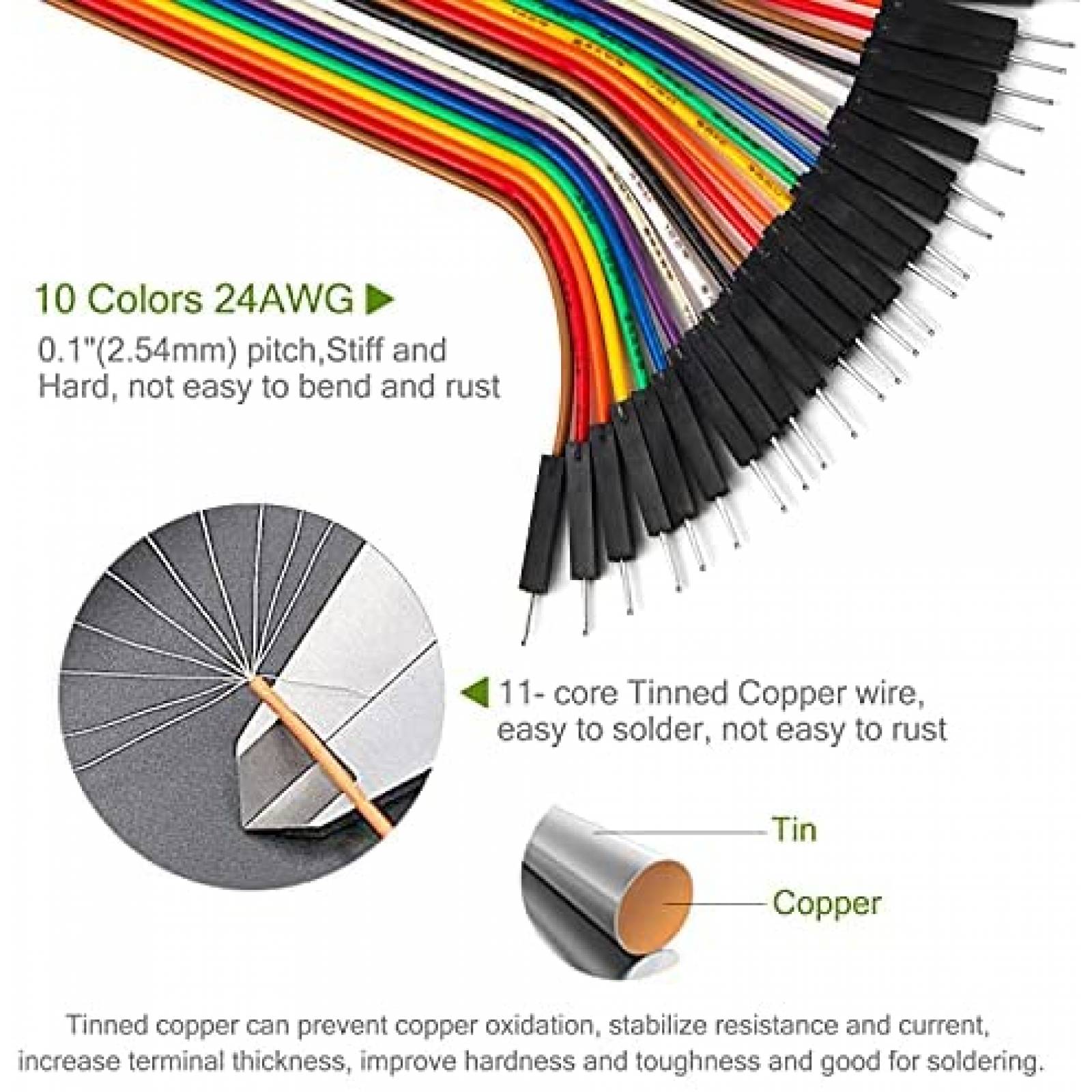 Cable de Linea CHANZON 120 unidades 10cm Kit Macho-Hembra