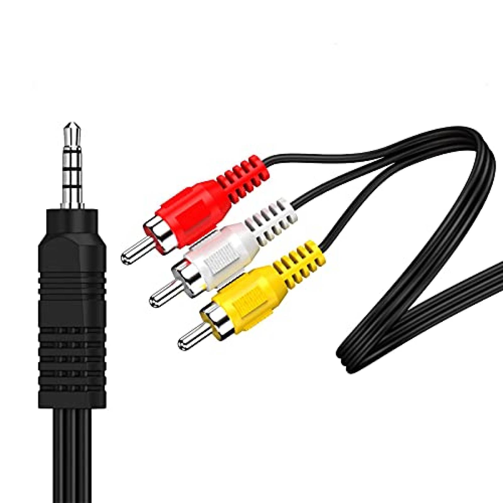 Cable Ping Ping De Video AV 3,5 mm a RCA 4.9 ft -Negro