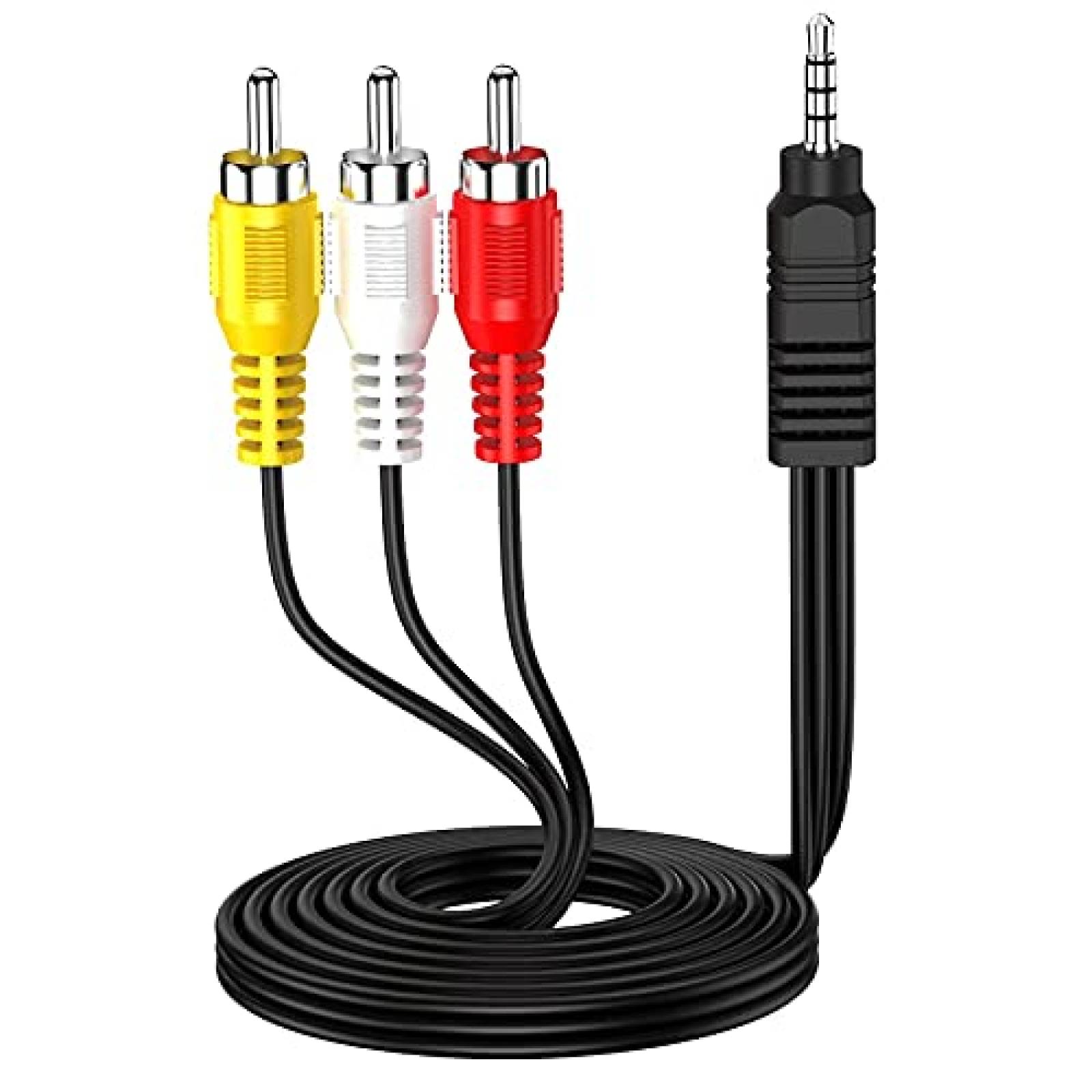 Cable Ping Ping De Video AV 3,5 mm a RCA 4.9 ft -Negro