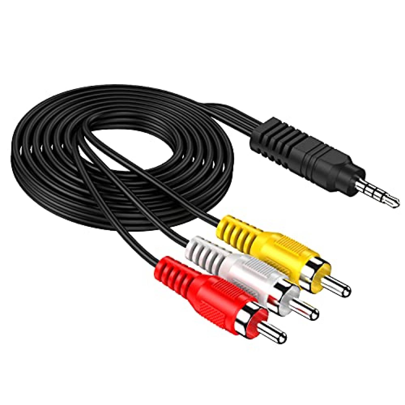 Cable Ping Ping De Video AV 3,5 mm a RCA 4.9 ft -Negro